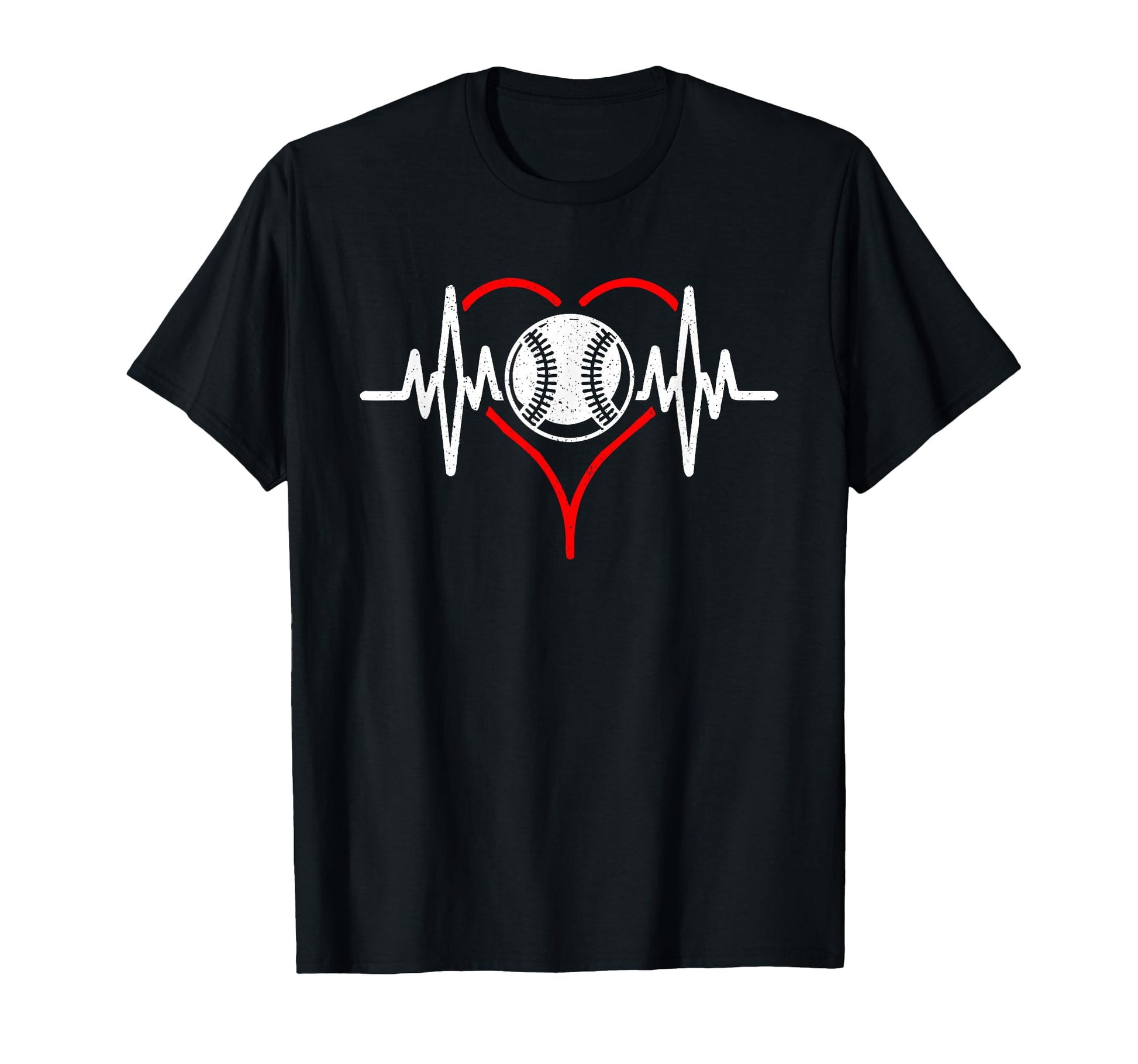 Heartbeat Baseball Sports Fan Gift T-Shirt - Minimalist Print Men Women - T-Shirt, Sweatshirt, Hoodie