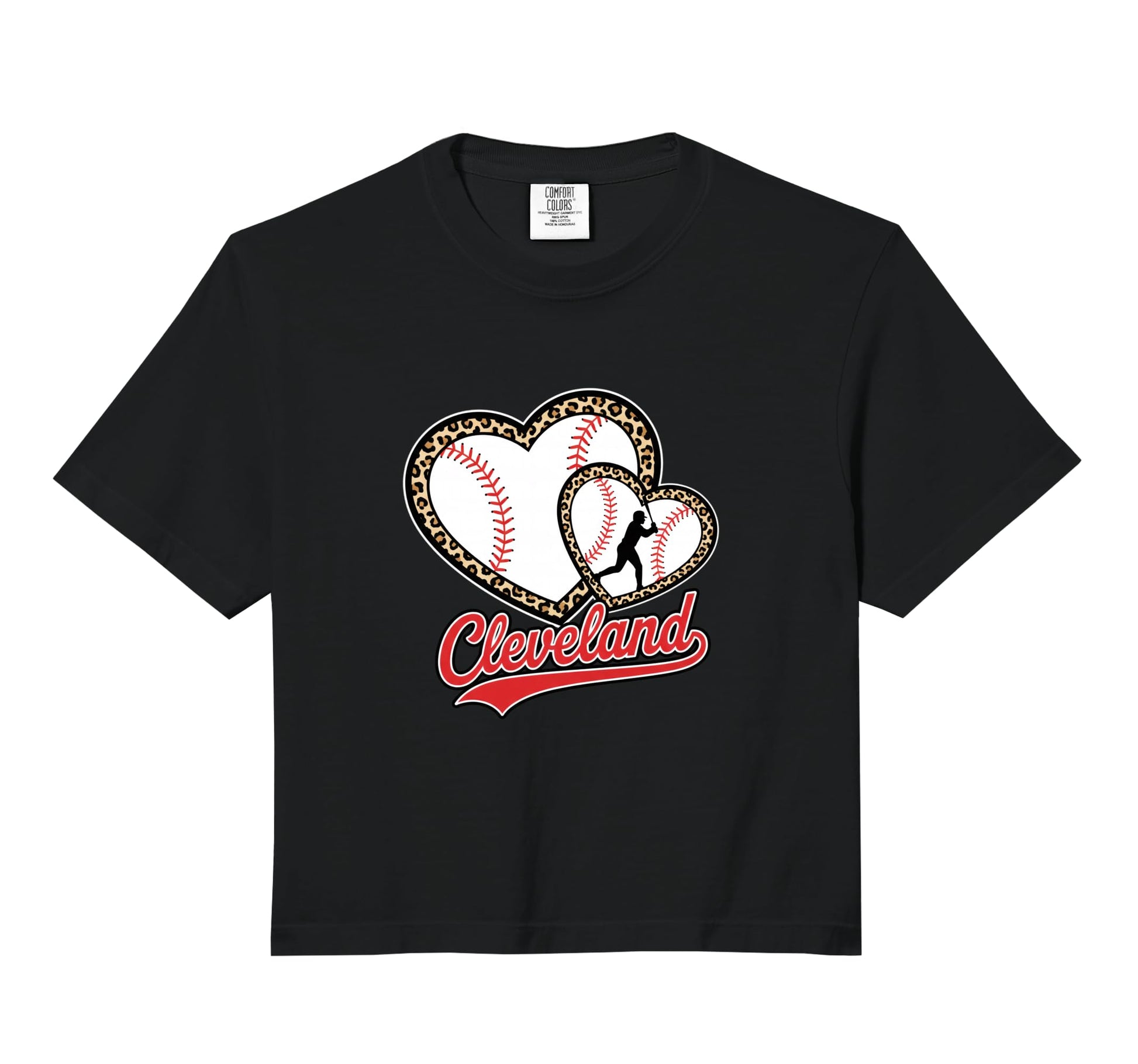 Baseball Leopard Heart Sports Fan T-Shirt - Trendy Graphic for Adults - T-Shirt, Sweatshirt, Hoodie