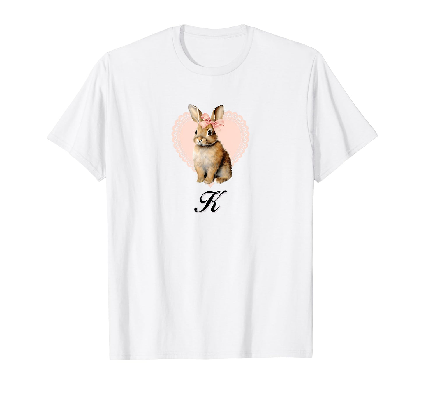 K Bunny Coquette Bow Girlcore Y2K Aesthetic T-Shirt - Graphic Print Unisex - T-Shirt, Sweatshirt, Hoodie
