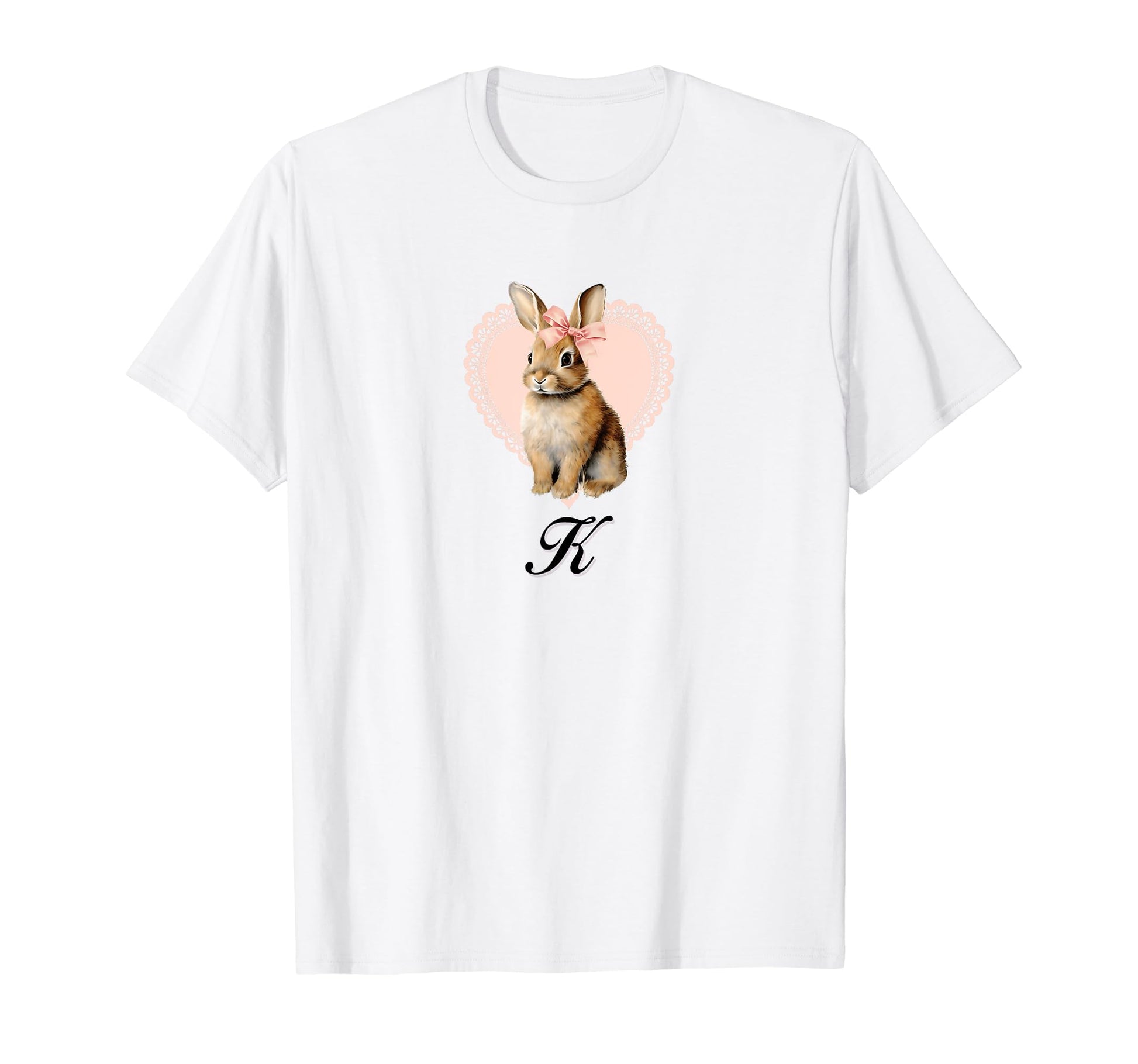 K Bunny Coquette Bow Girlcore Y2K Aesthetic T-Shirt - Graphic Print Unisex - T-Shirt, Sweatshirt, Hoodie