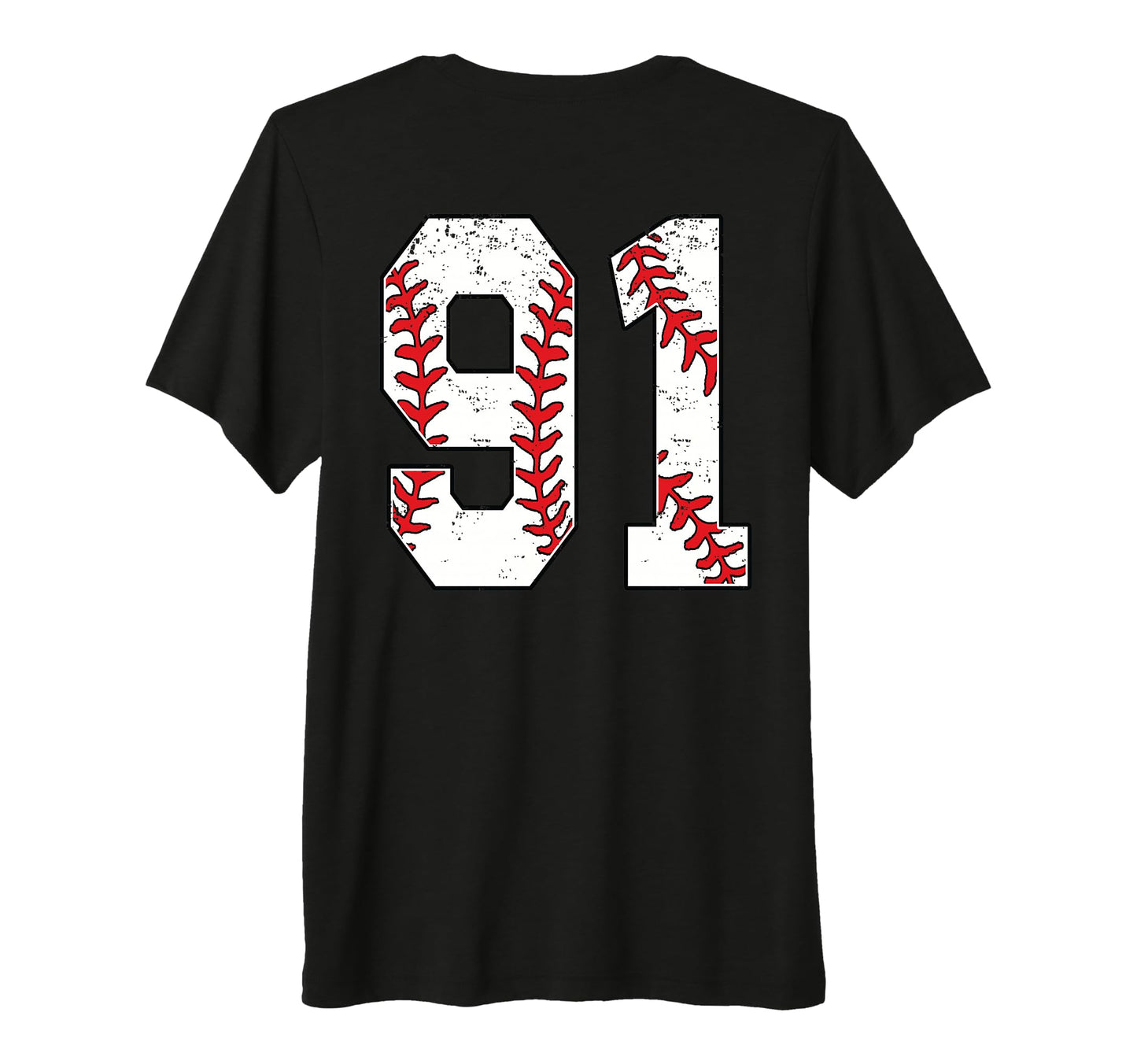 Number 91 Baseball Jersey Number 91 T-Shirt - Custom Art Print for Adults - T-Shirt, Sweatshirt, Hoodie