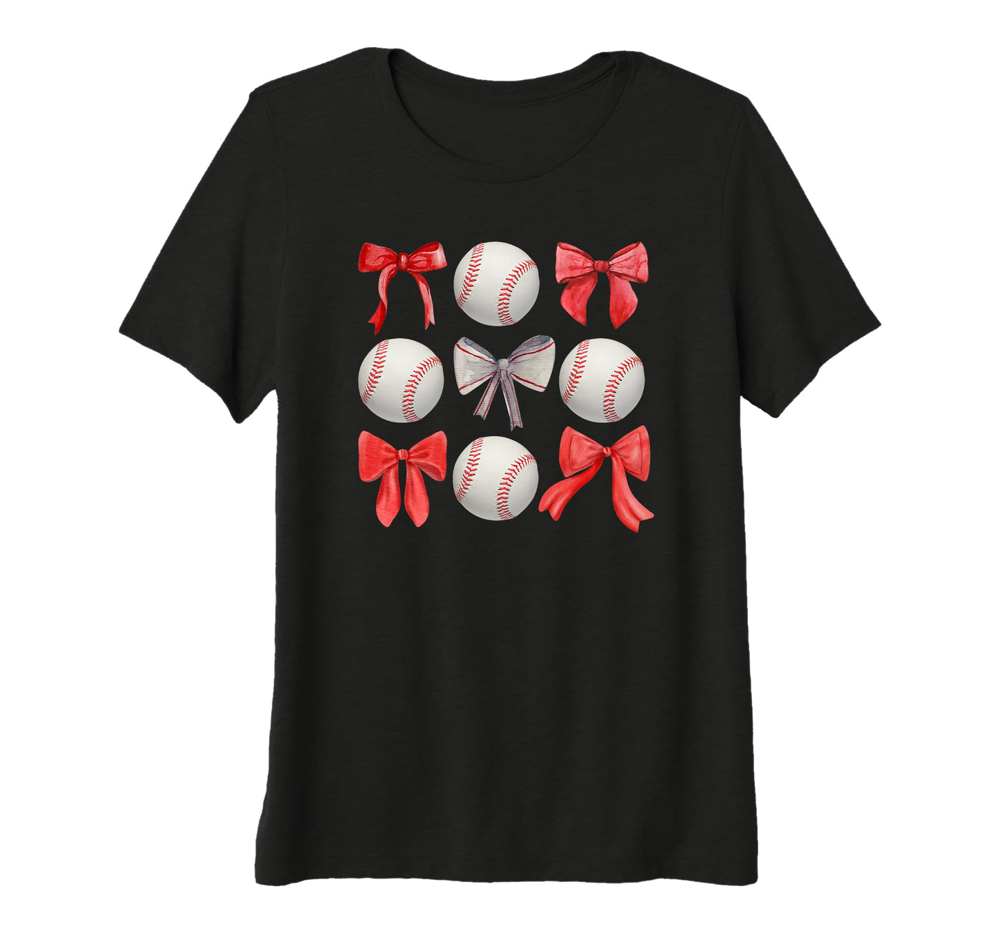 Womens Baseball Season Coquette Bows T-Shirt - Unique Graphic Unisex - T-Shirt, Sweatshirt, Hoodie