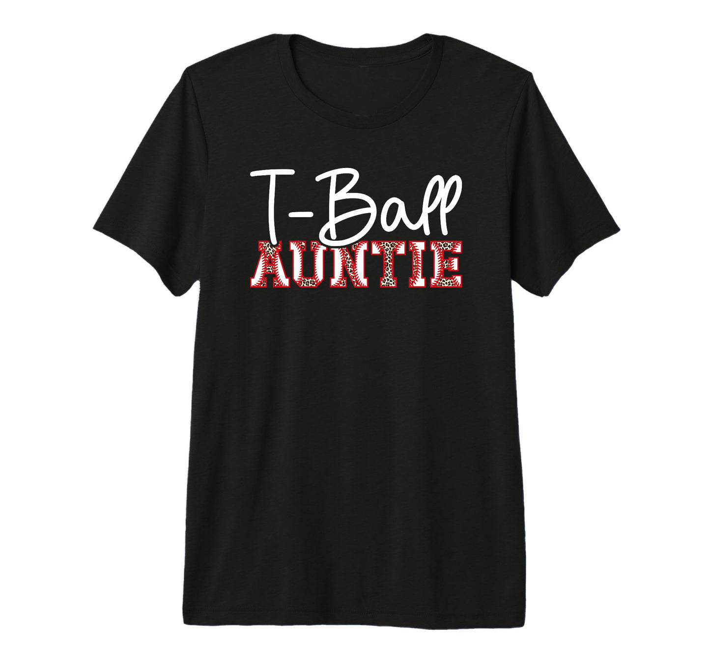 T Ball Auntie Leopard Baseball T T-Shirt - Aesthetic Graphic Men Women - T-Shirt, Sweatshirt, Hoodie