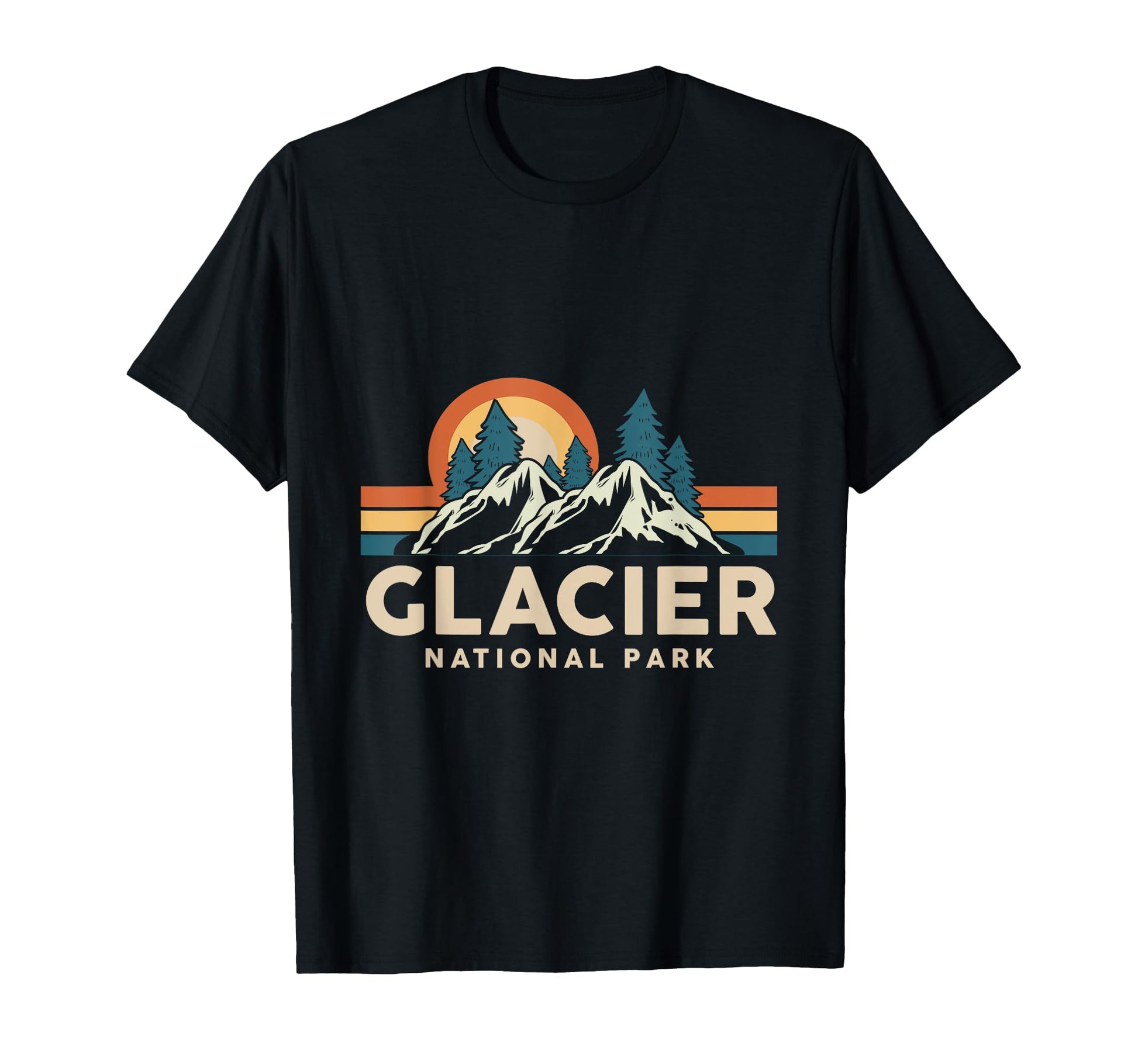 Glacier National Park Souvenir Outdoors T-Shirt - Custom Art Print Unisex - T-Shirt, Sweatshirt, Hoodie