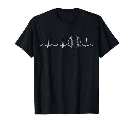 Baseball Heartbeat Love Baseball Mom T-Shirt - Custom Art Print Men Women - T-Shirt, Sweatshirt, Hoodie