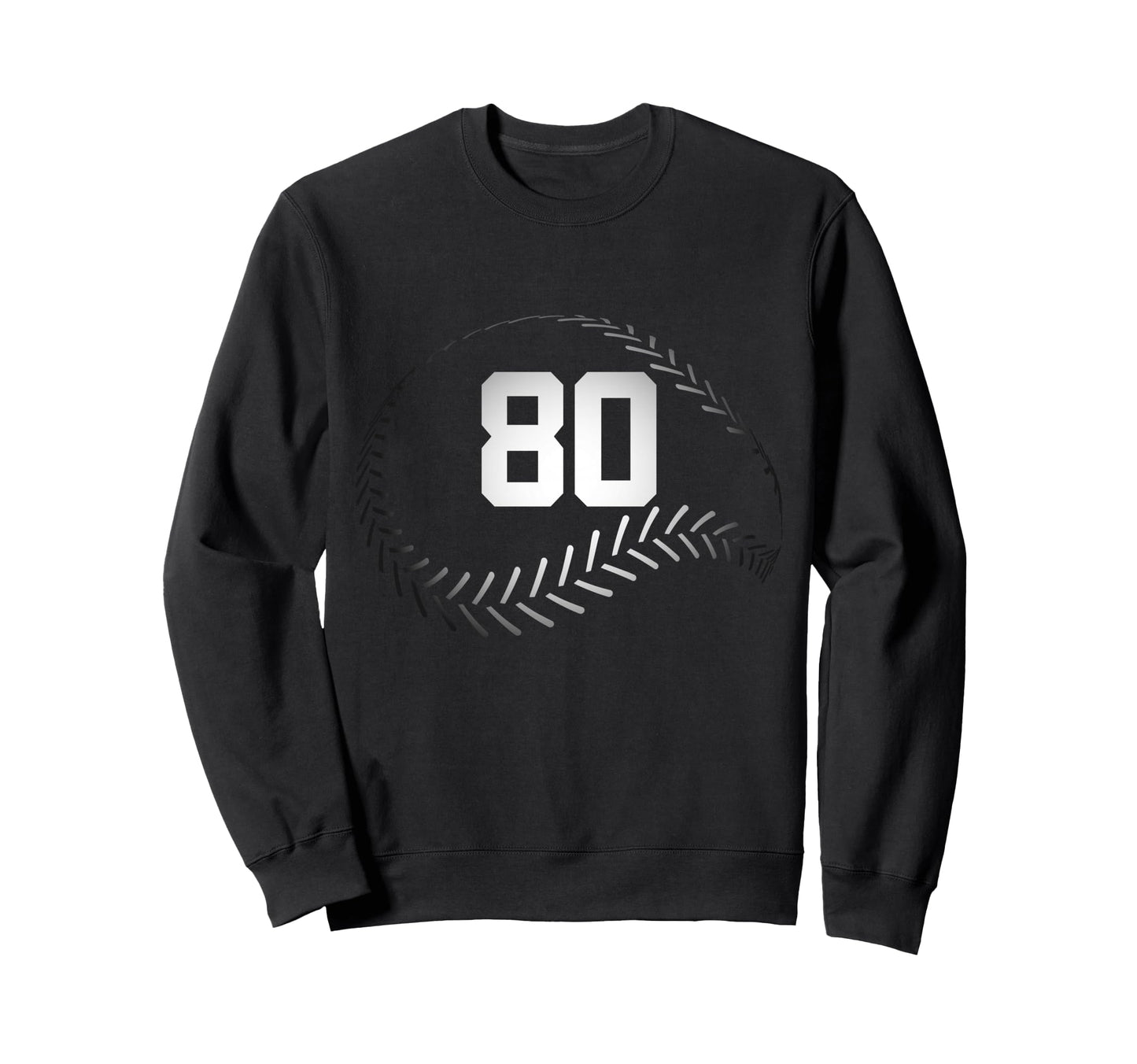 Number 80 Years Baseball 80Th Sweatshirt - Unique Graphic for Adults - T-Shirt, Sweatshirt, Hoodie