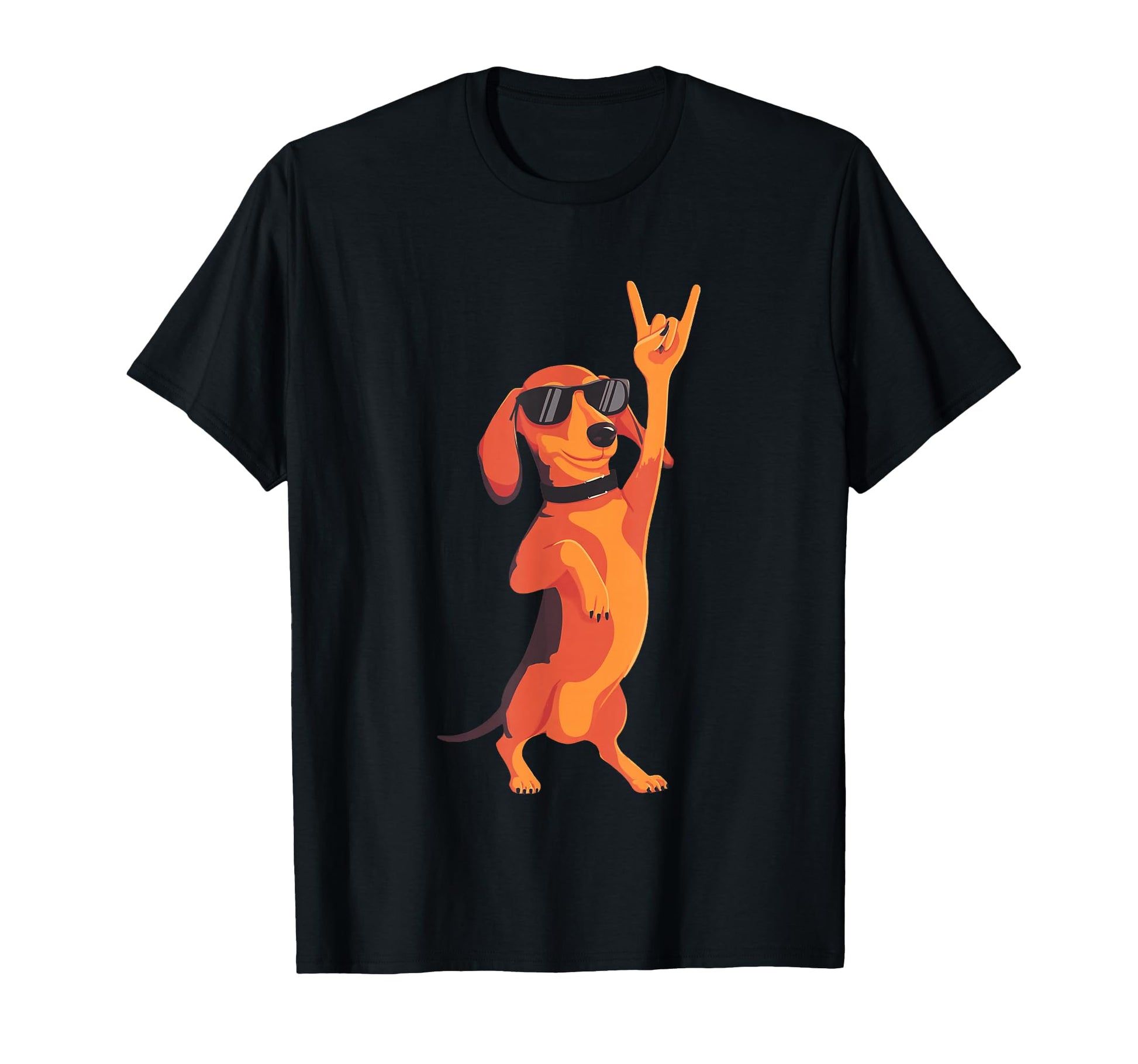 Dachshund Wiener Sausage Dog Rock T-Shirt - Fun Novelty Design Men Women - T-Shirt, Sweatshirt, Hoodie