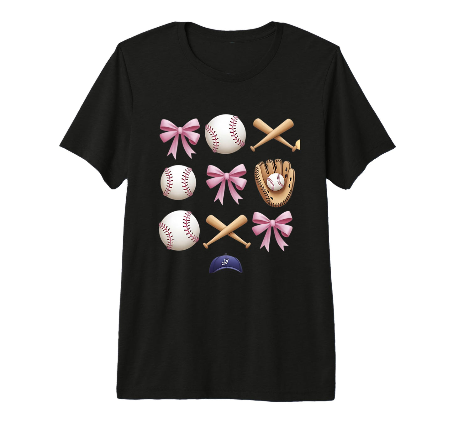 Baseball Coquette Bow Mom Sister Tri T-Shirt - Casual Everyday Wear Unisex - T-Shirt, Sweatshirt, Hoodie