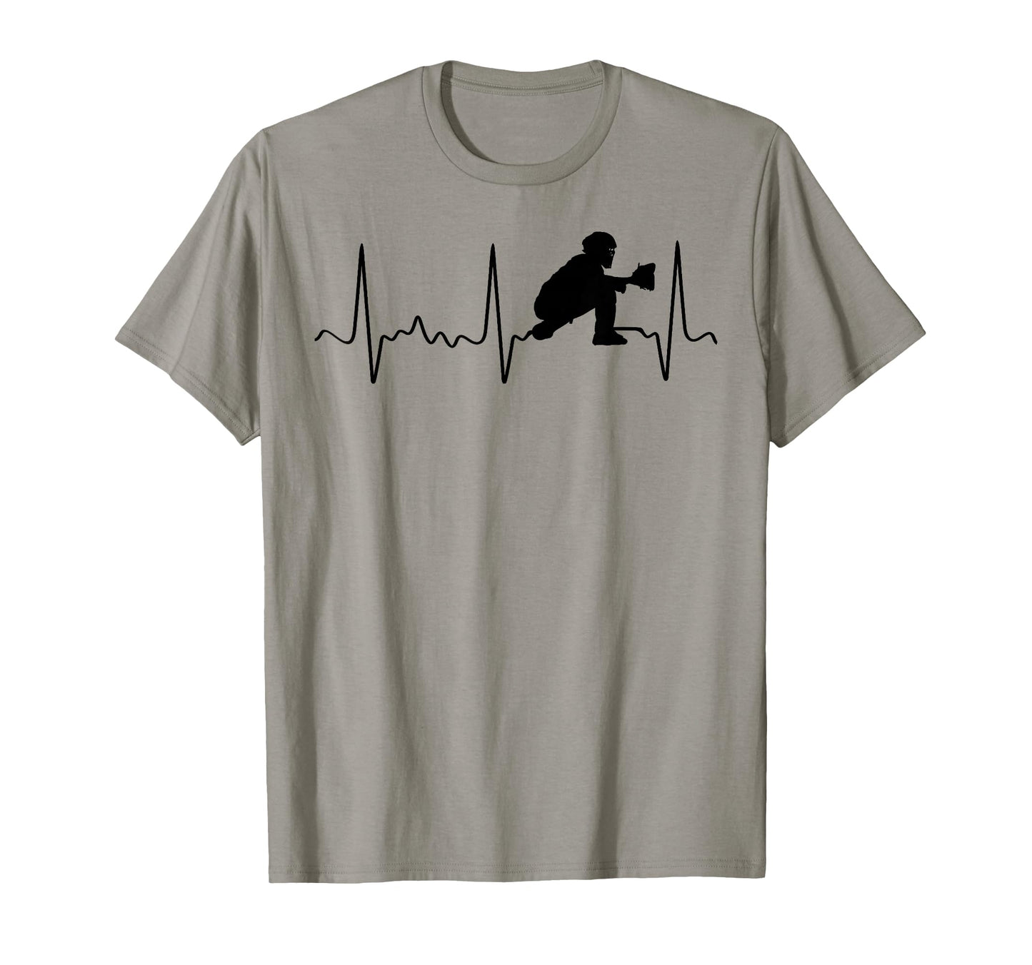 Black Baseball Heartbeat Black T-Shirt - Streetwear Style Men Women - T-Shirt, Sweatshirt, Hoodie