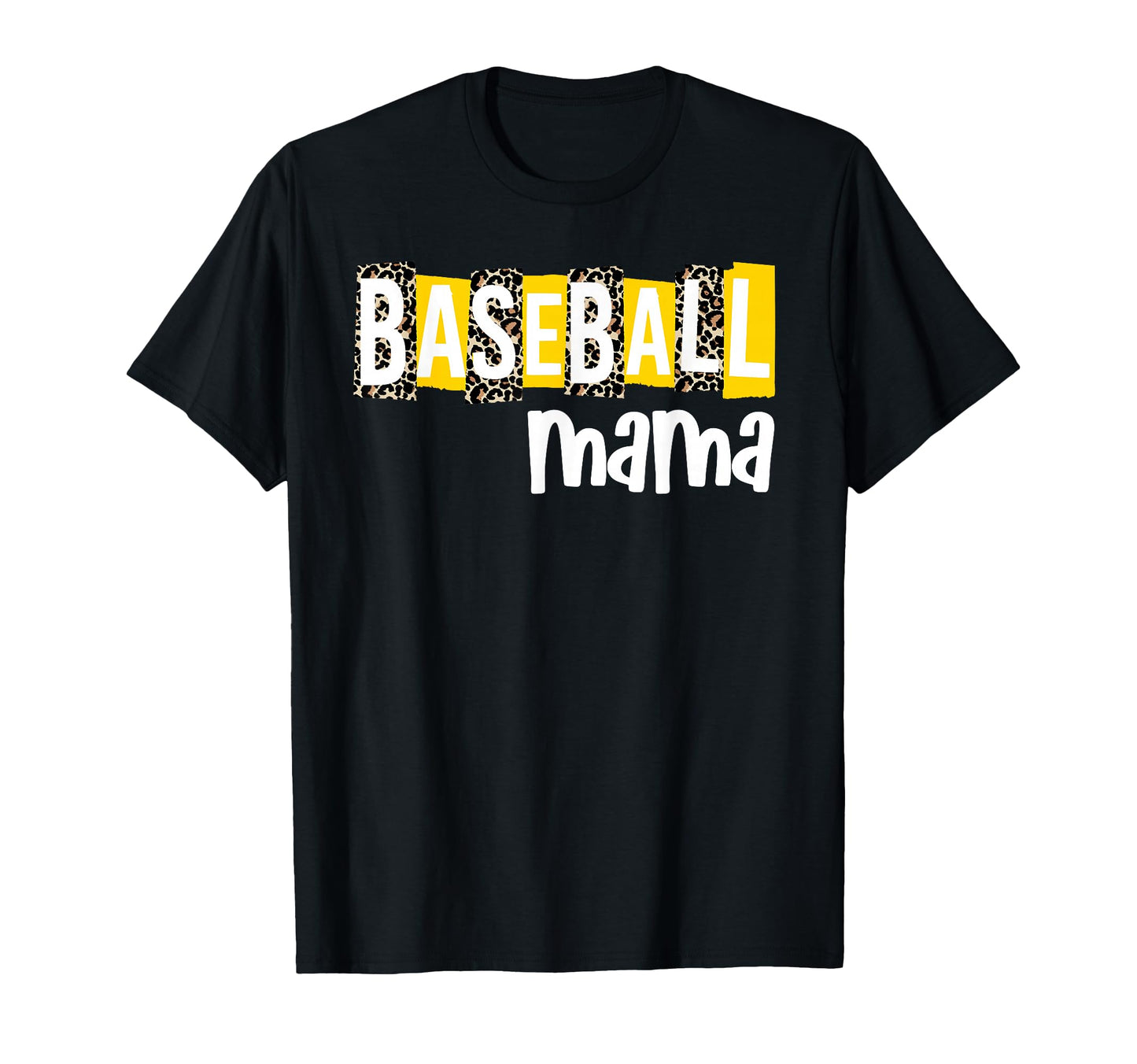 Baseball Mama Yellow Leopard Baseball T-Shirt - Novelty Apparel Men Women - T-Shirt, Sweatshirt, Hoodie