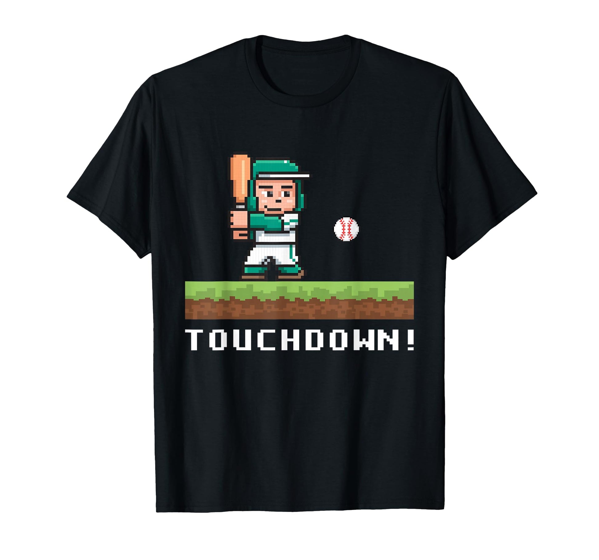 Touchdown Baseball Players 8 Bit T-Shirt - Streetwear Style for Adults - T-Shirt, Sweatshirt, Hoodie