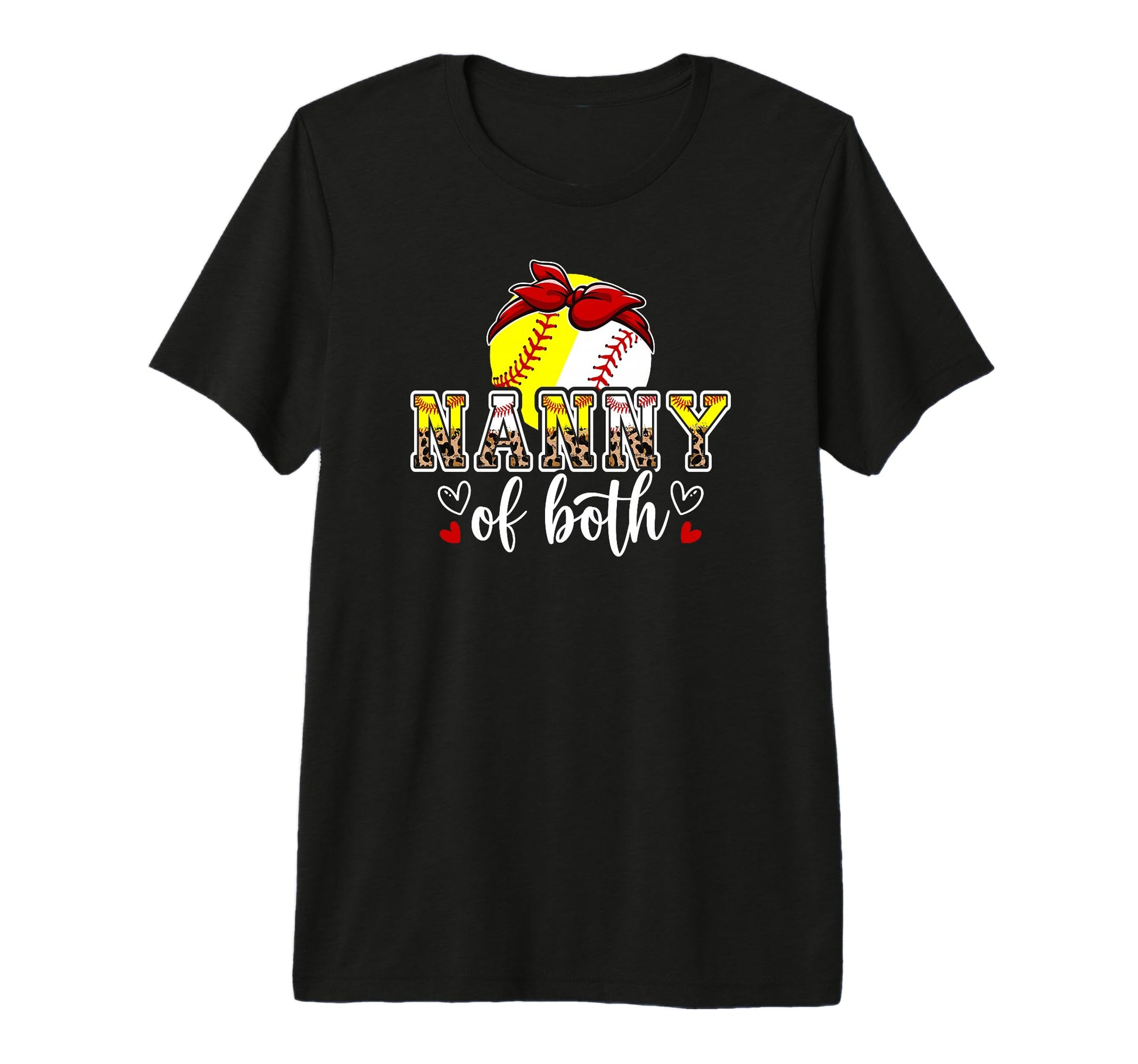 Nanny Both Leopard Softball Baseball T-Shirt - Minimalist Print Unisex - T-Shirt, Sweatshirt, Hoodie