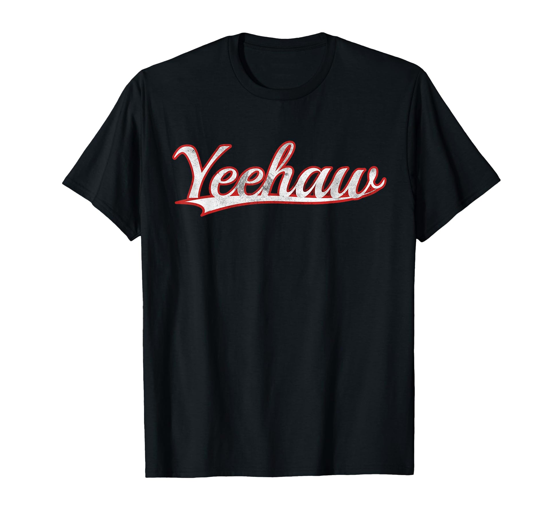Yeehaw Cowboy Western Varsity Distressed T-Shirt - Novelty Apparel Unisex - T-Shirt, Sweatshirt, Hoodie