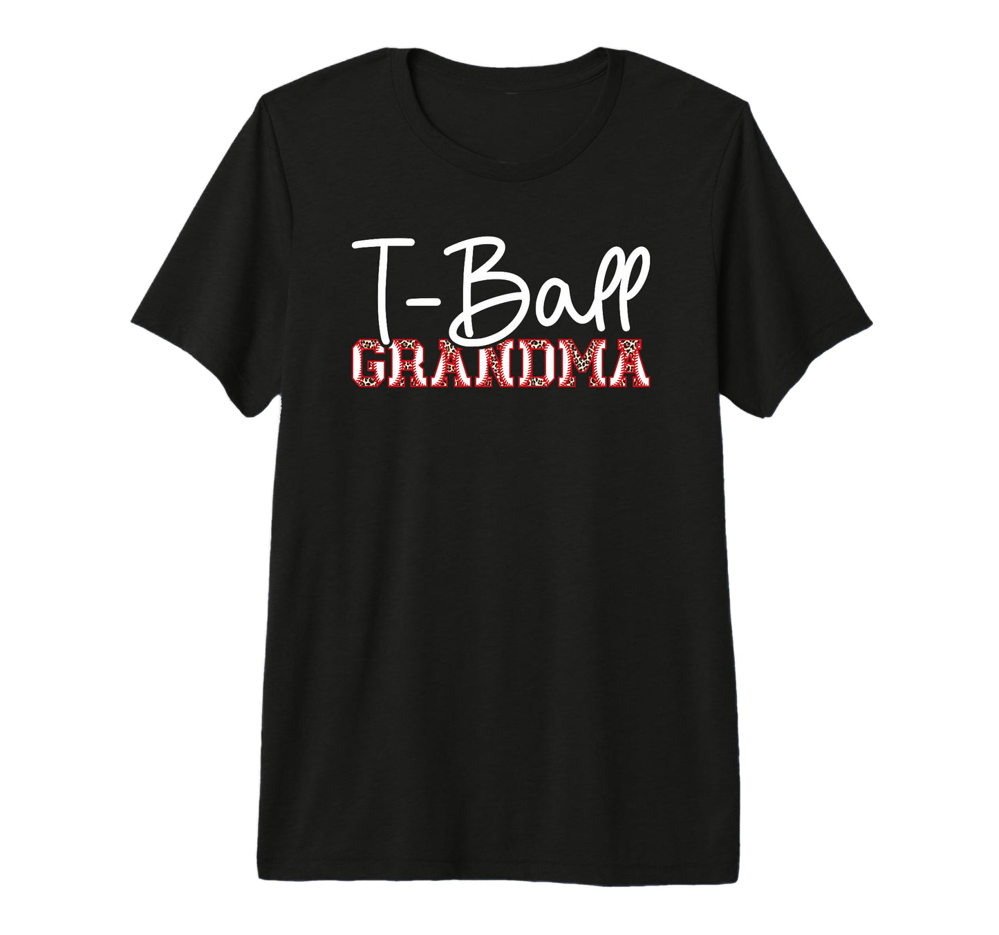 T Ball Grandma Leopard Baseball T Ball T-Shirt - Fun Novelty Design Unisex - T-Shirt, Sweatshirt, Hoodie