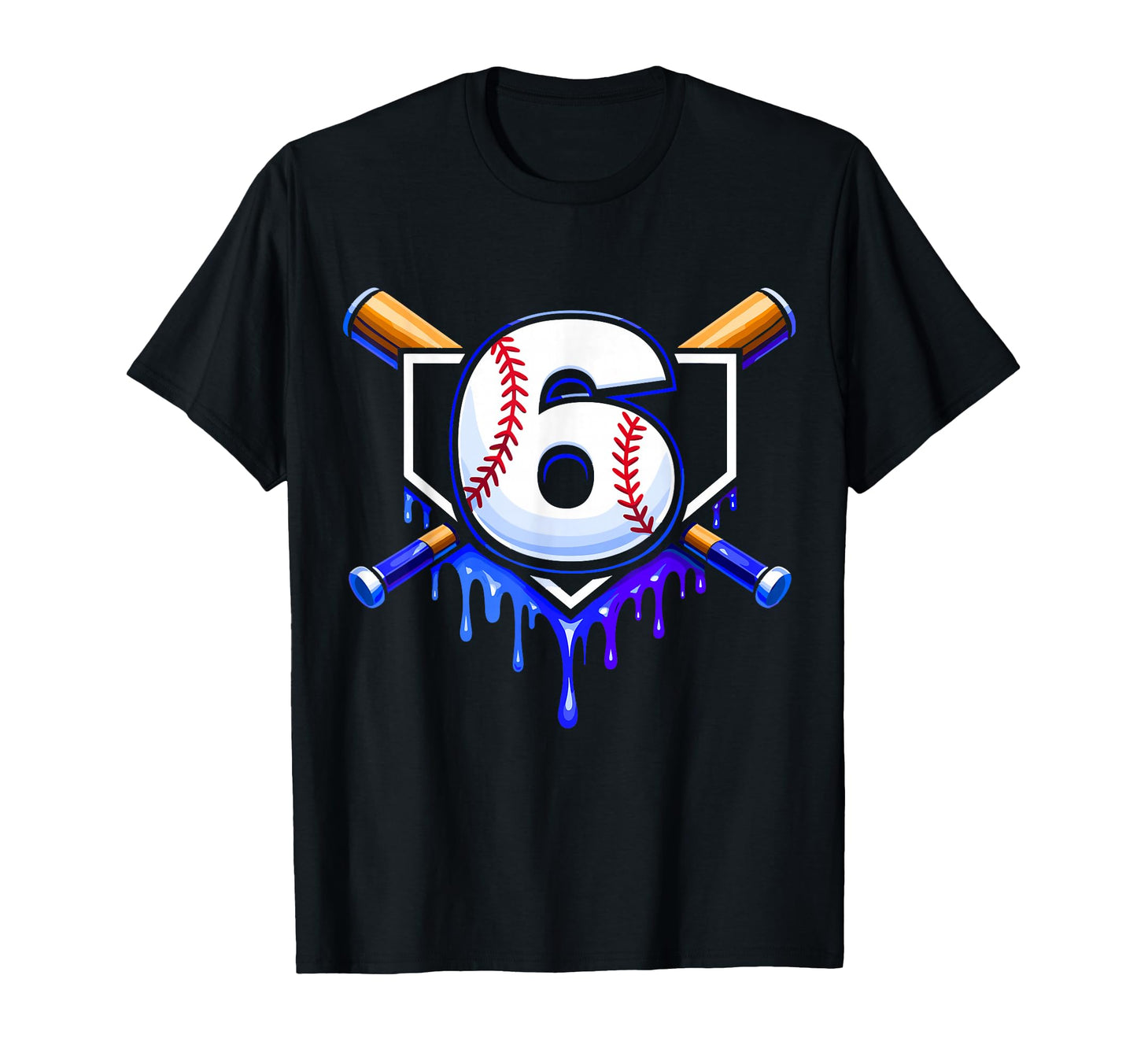 6Th Birthday Baseball 6 Year Old Ice Cream T-Shirt - Trendy Graphic Unisex - T-Shirt, Sweatshirt, Hoodie