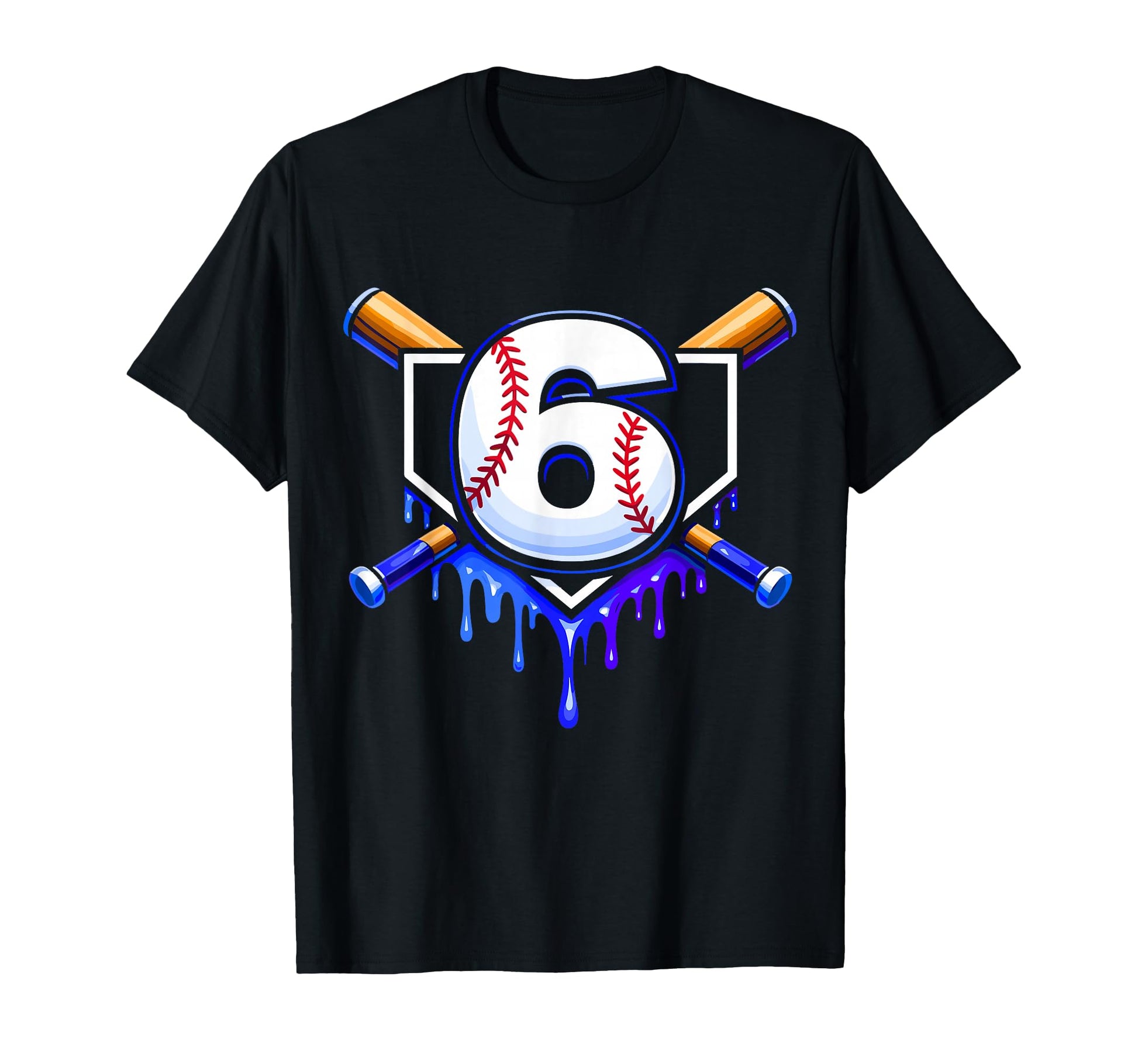 6Th Birthday Baseball 6 Year Old Ice Cream T-Shirt - Trendy Graphic Unisex - T-Shirt, Sweatshirt, Hoodie