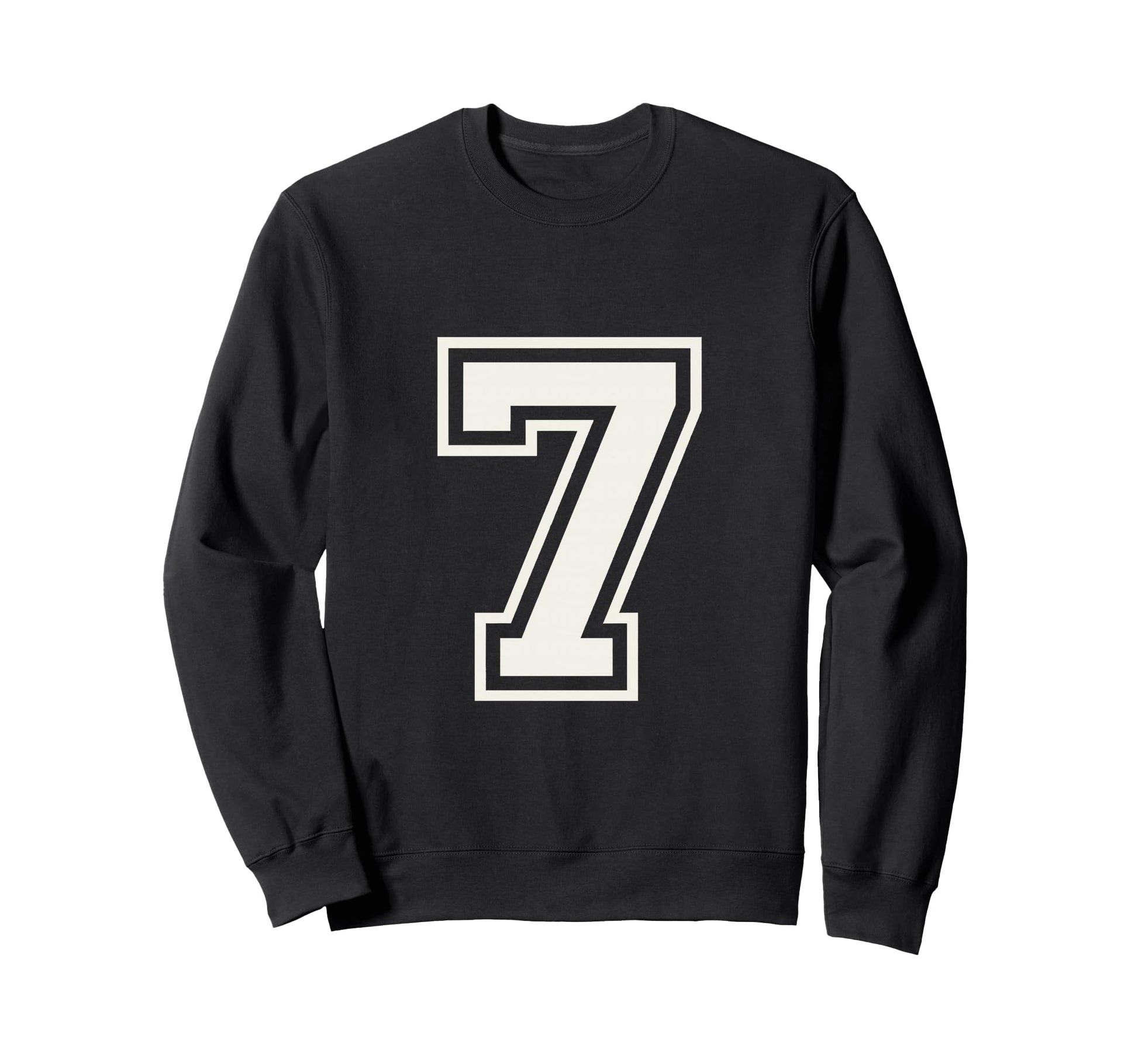7 Jersey Numeral Double Outline Sweatshirt - Streetwear Style for Adults - T-Shirt, Sweatshirt, Hoodie