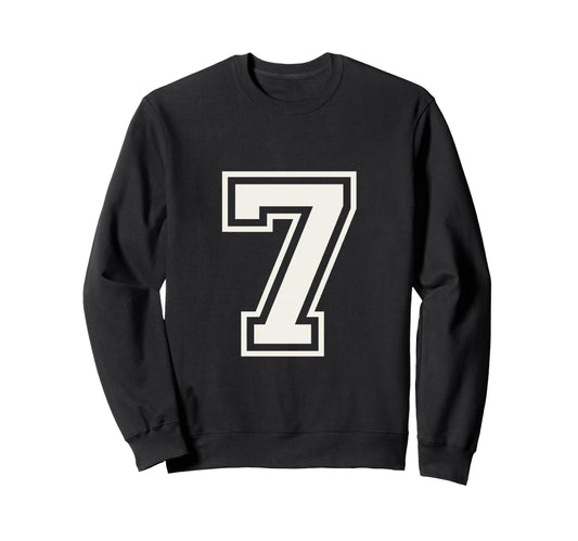 7 Jersey Numeral Double Outline Sweatshirt - Streetwear Style for Adults - T-Shirt, Sweatshirt, Hoodie