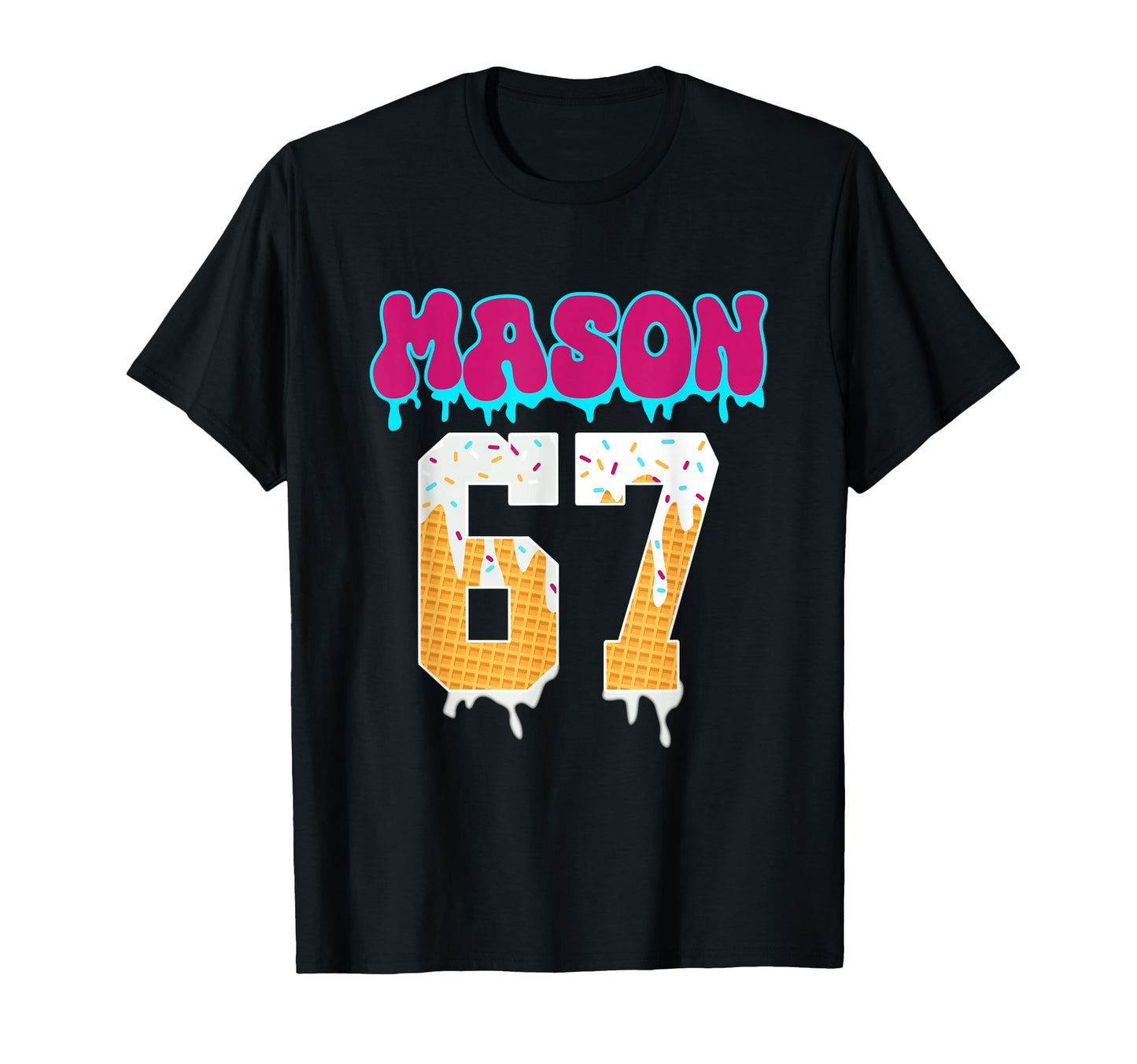 Mason 67 Funny Ice Cream Drip Baseball T-Shirt - Aesthetic Graphic Unisex - T-Shirt, Sweatshirt, Hoodie