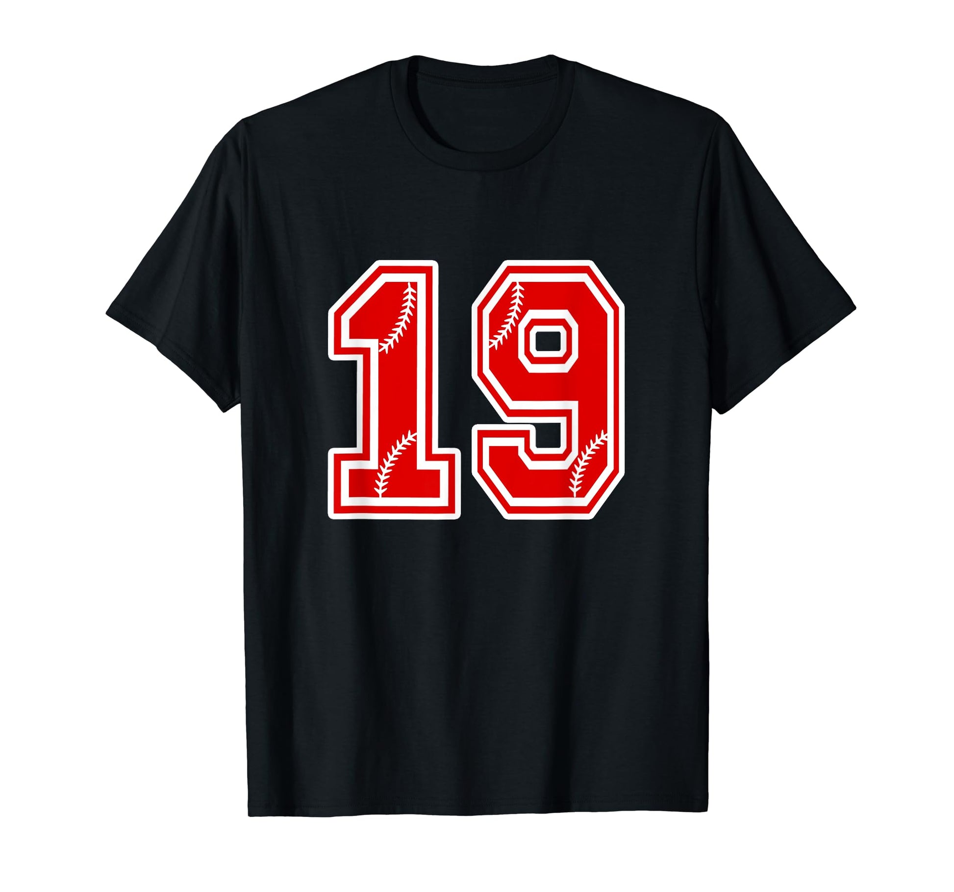 Number 19 Red Baseball Number 19Th T-Shirt - Streetwear Style Unisex - T-Shirt, Sweatshirt, Hoodie