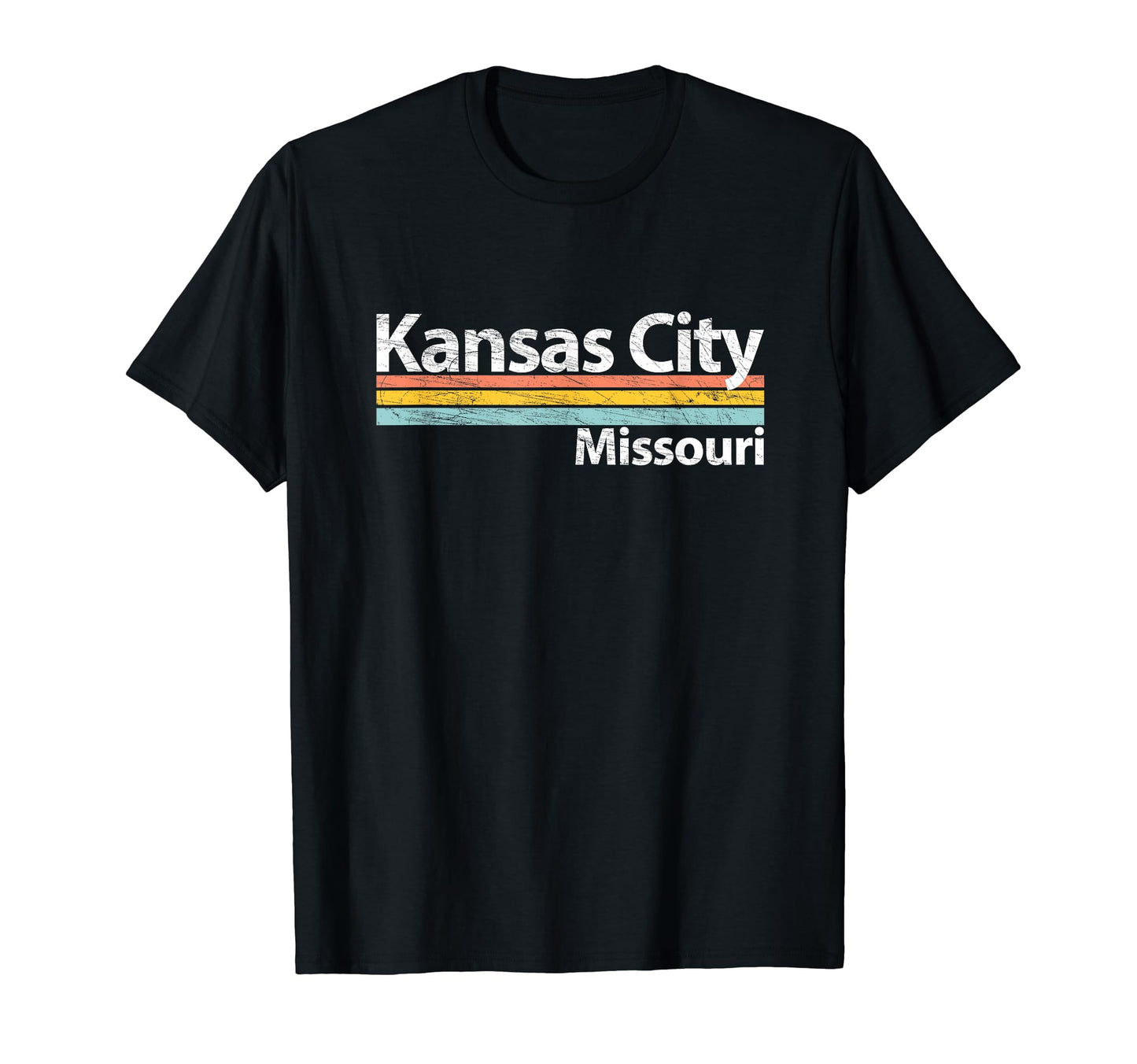 Kansas City Missouri Worn Stripes T-Shirt - Casual Everyday Wear Unisex - T-Shirt, Sweatshirt, Hoodie