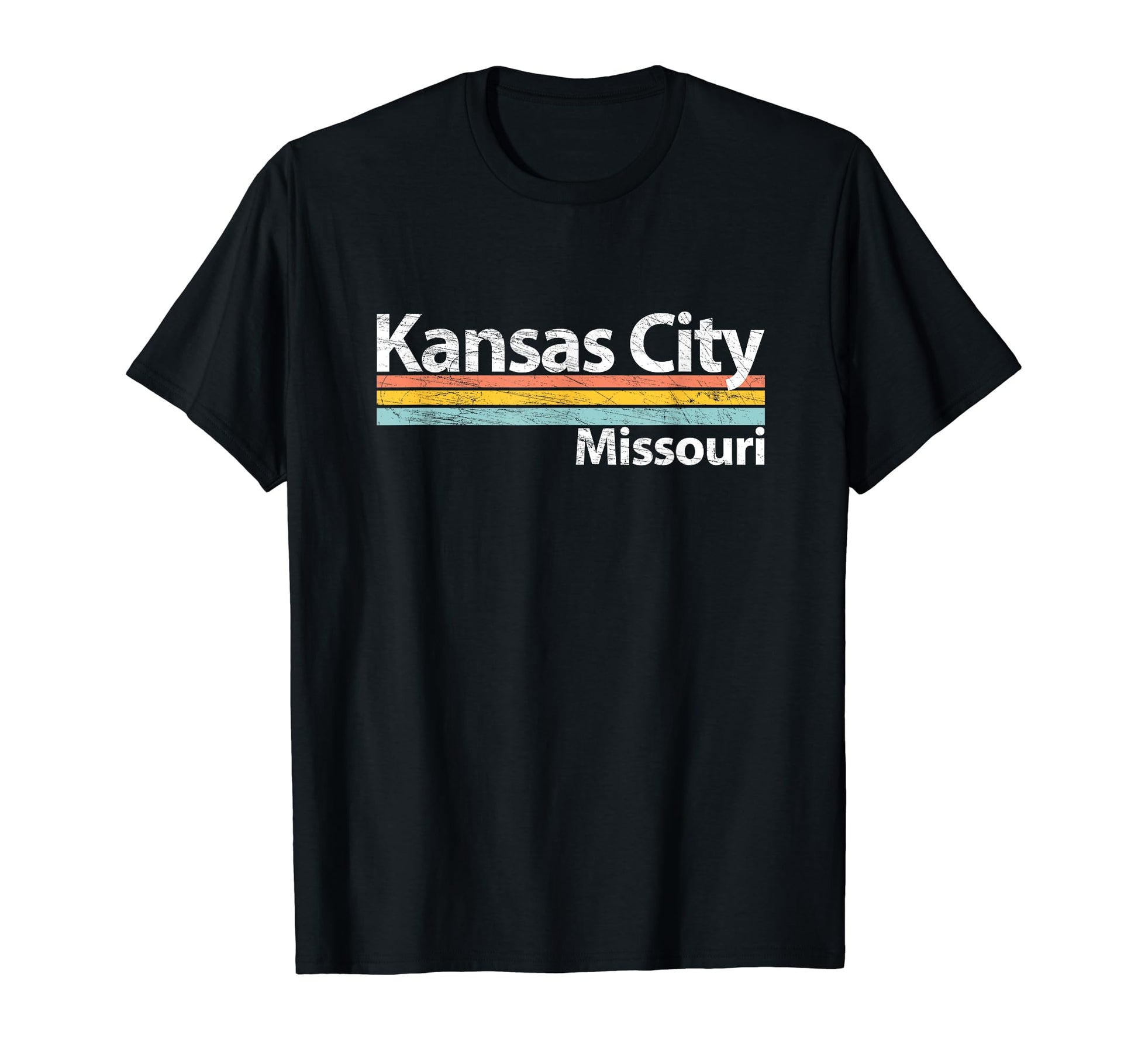 Kansas City Missouri Worn Stripes T-Shirt - Casual Everyday Wear Unisex - T-Shirt, Sweatshirt, Hoodie