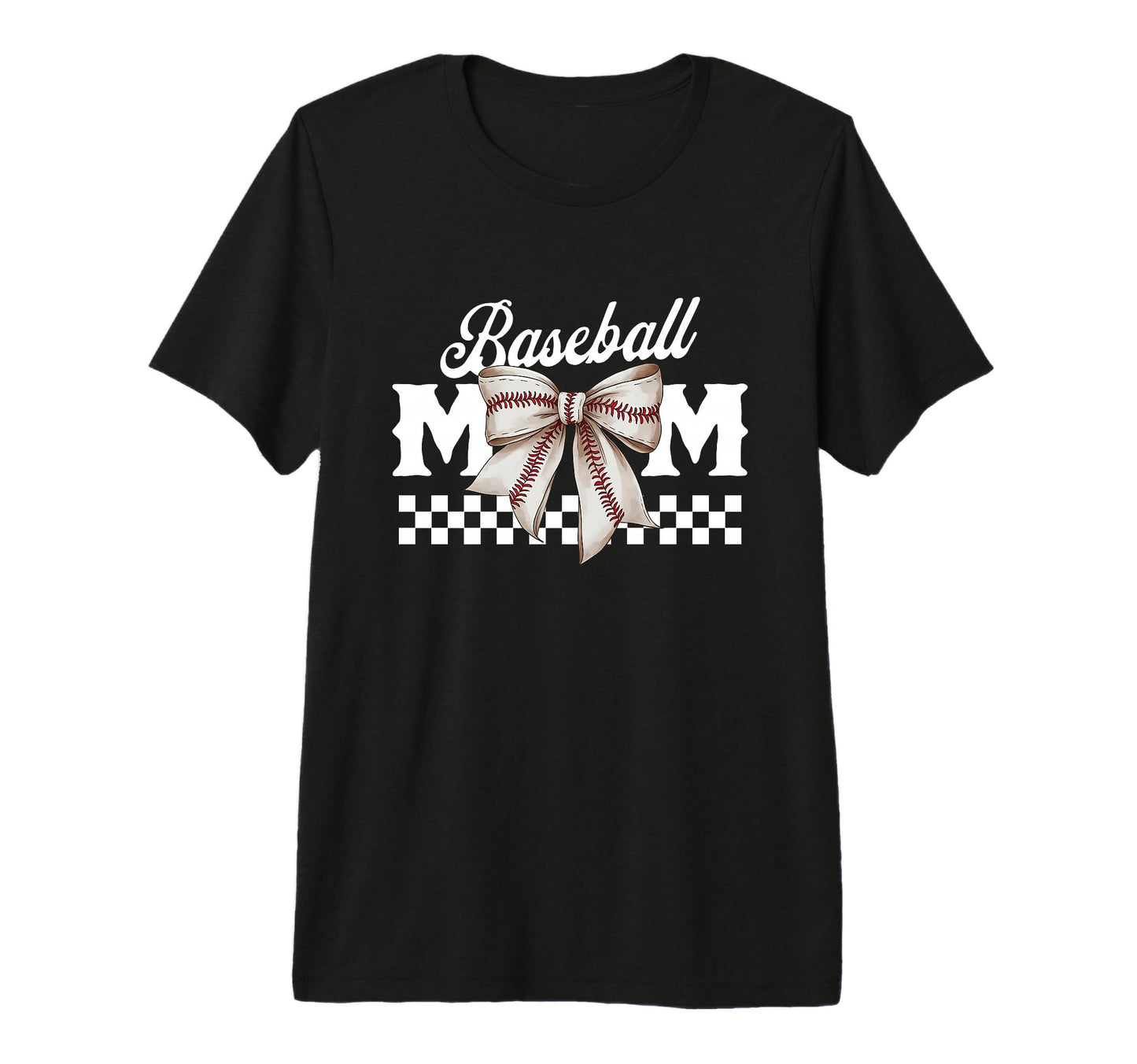 Baseball Mom Coquette Bow Mama Tri T-Shirt - Novelty Apparel for Adults - T-Shirt, Sweatshirt, Hoodie