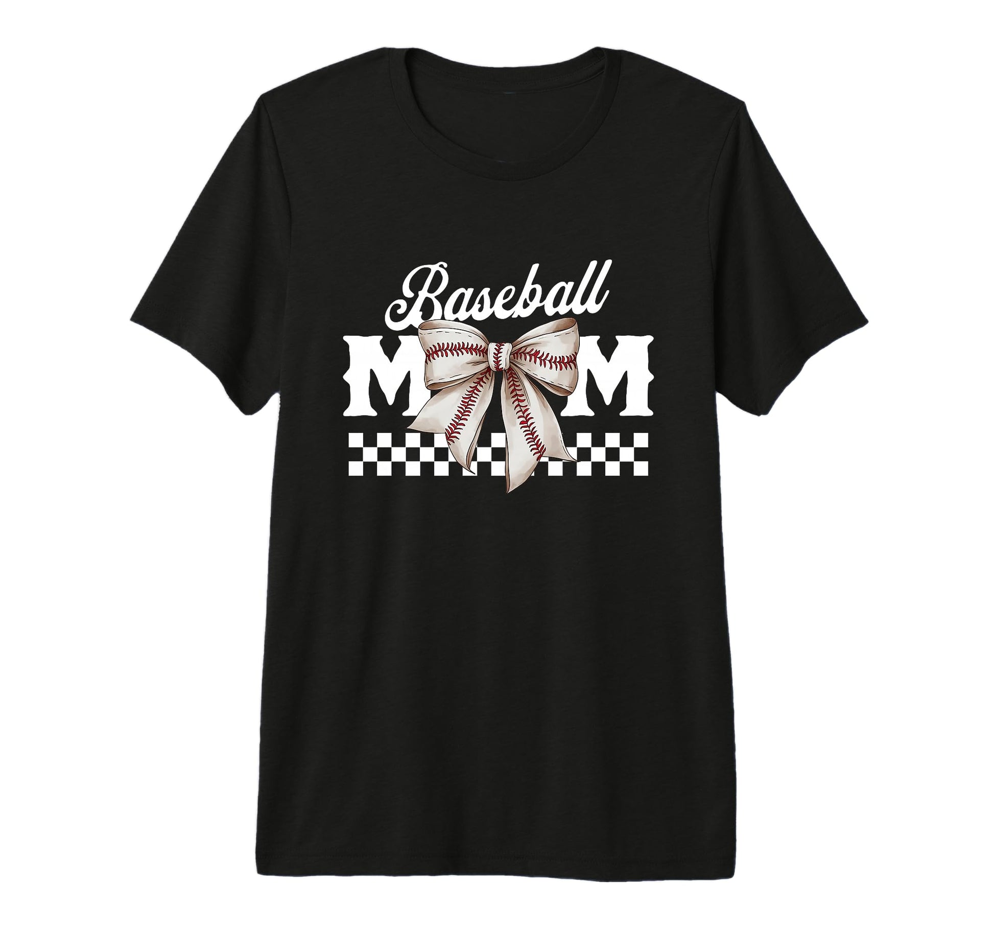 Baseball Mom Coquette Bow Mama Tri T-Shirt - Novelty Apparel for Adults - T-Shirt, Sweatshirt, Hoodie