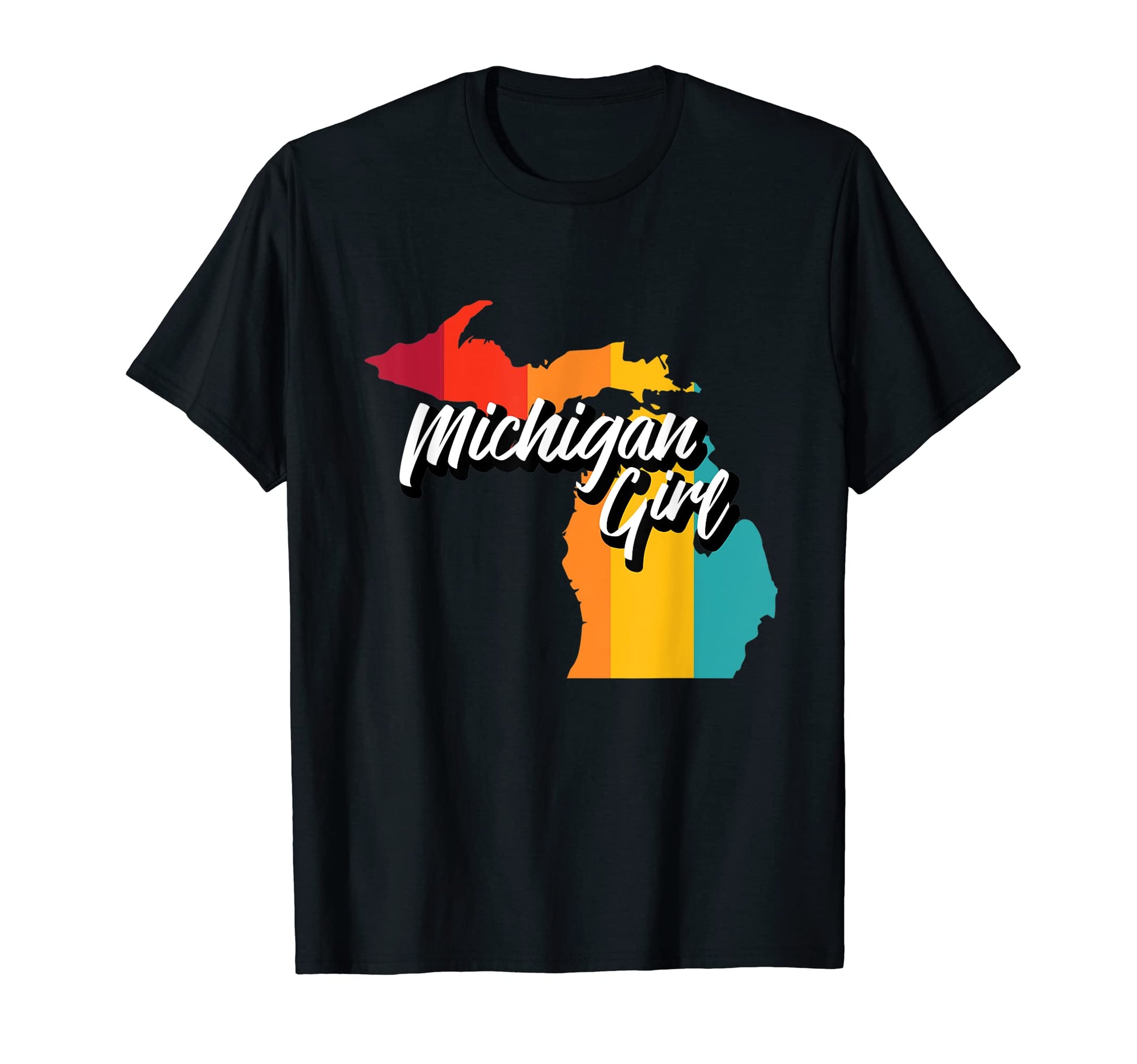 Michigan Home State 70S Stripes T-Shirt - Fun Novelty Design Men Women - T-Shirt, Sweatshirt, Hoodie