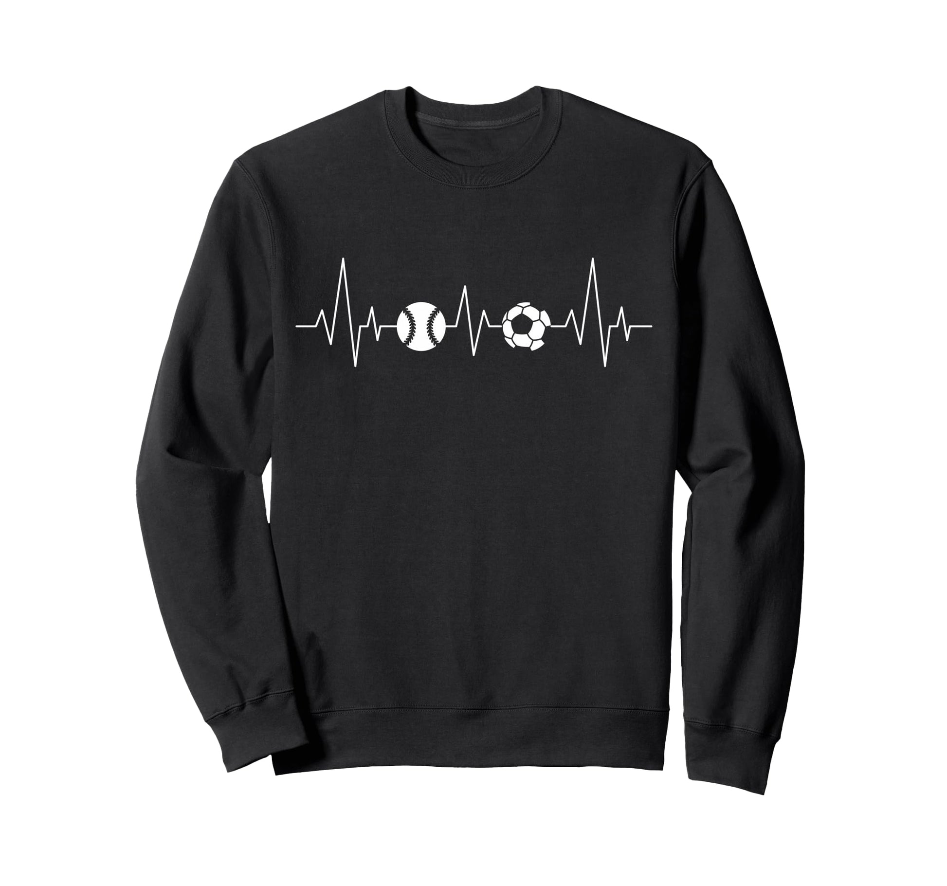 Soccer Baseball Heartbeat Funny Sweatshirt - Minimalist Print Men Women - T-Shirt, Sweatshirt, Hoodie