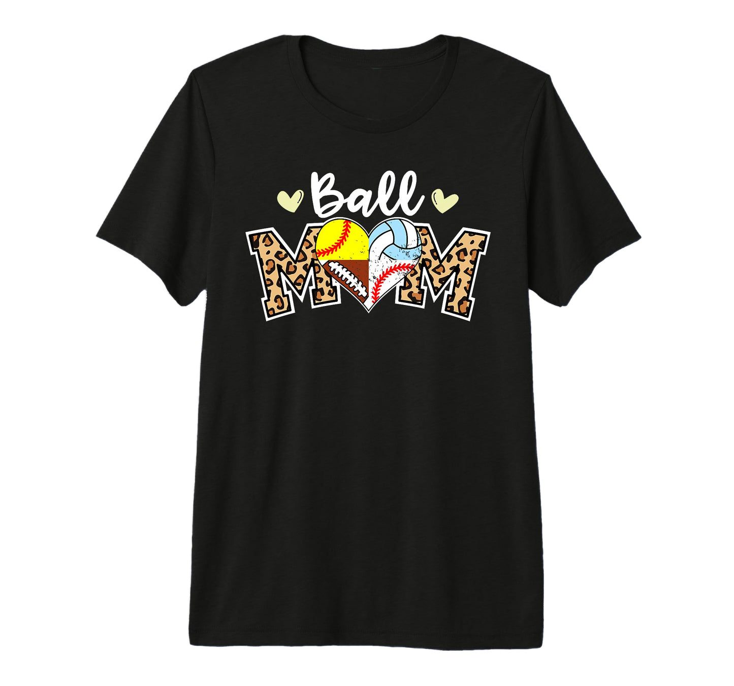 Ball Mom Leopard Football Baseball T-Shirt - Streetwear Style Unisex - T-Shirt, Sweatshirt, Hoodie