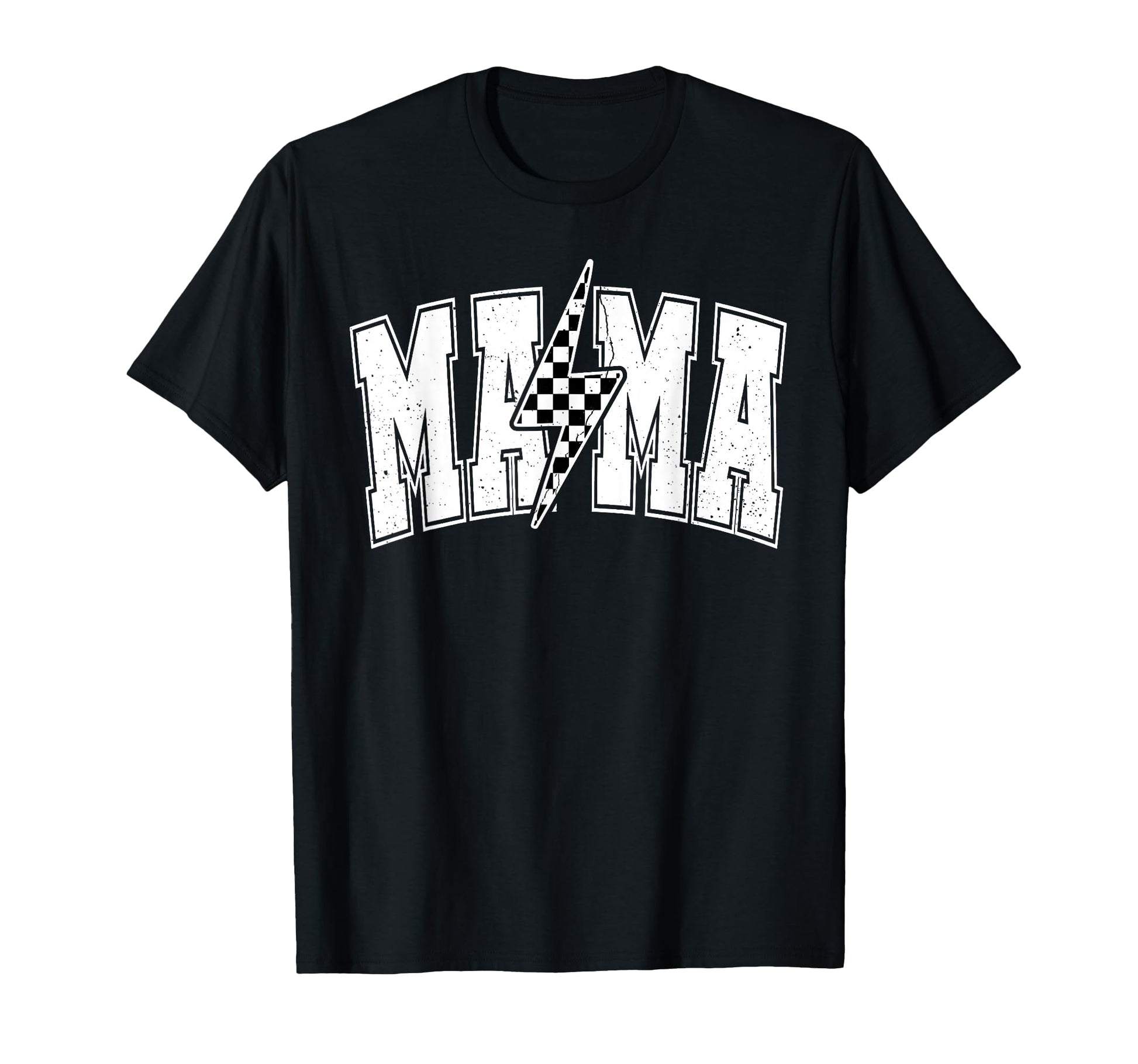 Mama Lightning Bolt Checkered Mothers T-Shirt - Streetwear Style Unisex - T-Shirt, Sweatshirt, Hoodie