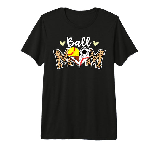 Ball Mom Leopard Soccer Football T-Shirt - Streetwear Style Unisex - T-Shirt, Sweatshirt, Hoodie