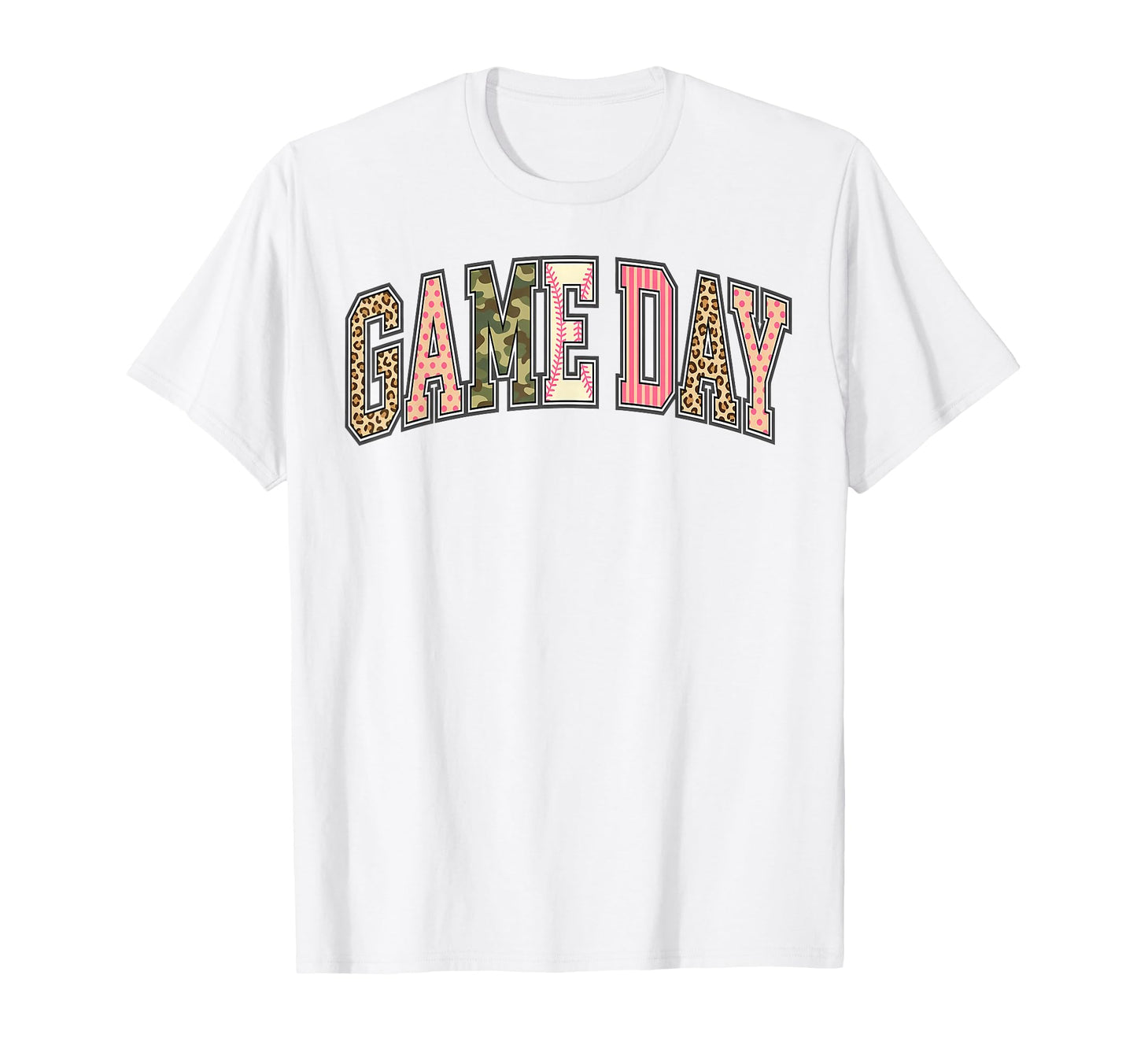 Leopard Camo Game Day Baseball Season T-Shirt - Novelty Apparel Men Women - T-Shirt, Sweatshirt, Hoodie