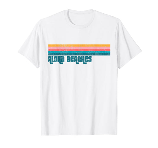 Aloha Beaches Beach Summer Stripe Womens T-Shirt - Unique Graphic Unisex - T-Shirt, Sweatshirt, Hoodie