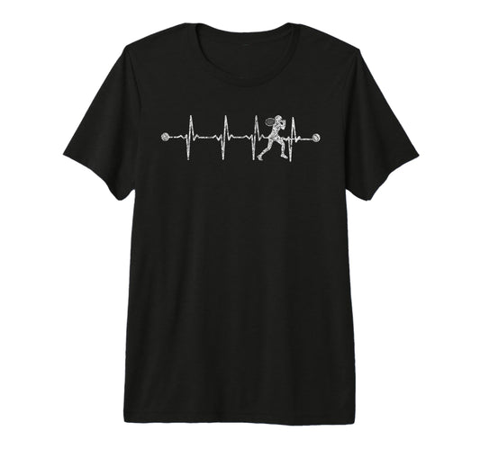 Baseball Heartbeat Ekg Pulse Tri Blend T-Shirt - Minimalist Print Men Women - T-Shirt, Sweatshirt, Hoodie