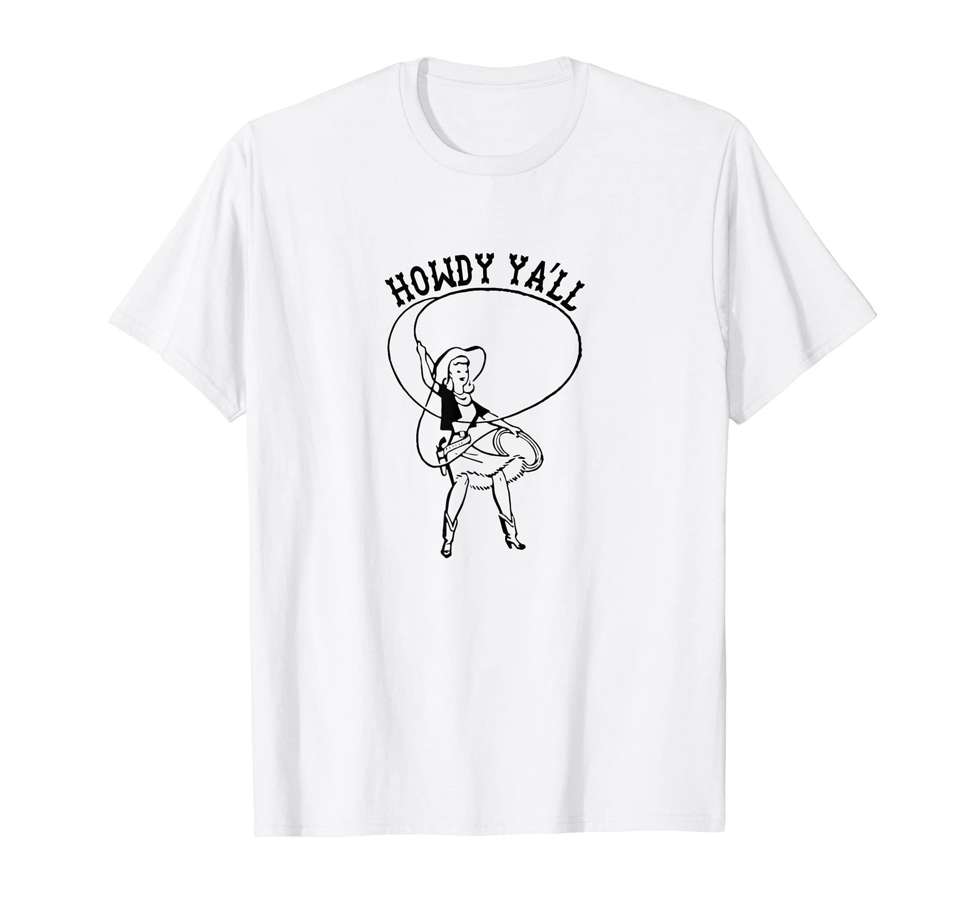 Howdy Yall Western Rodeo Pinup T-Shirt - Minimalist Print for Adults - T-Shirt, Sweatshirt, Hoodie