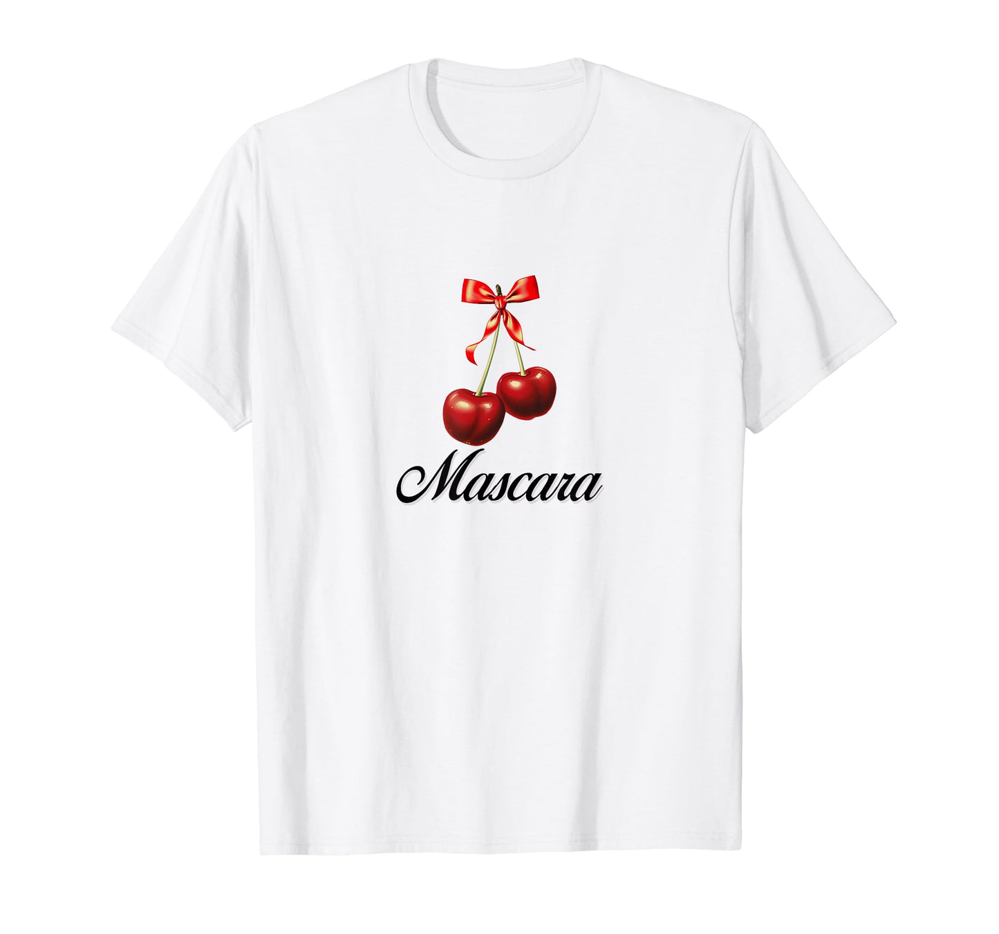 Mascara Cherry Coquette Bow Girlcore T-Shirt - Custom Art Print for Adults - T-Shirt, Sweatshirt, Hoodie