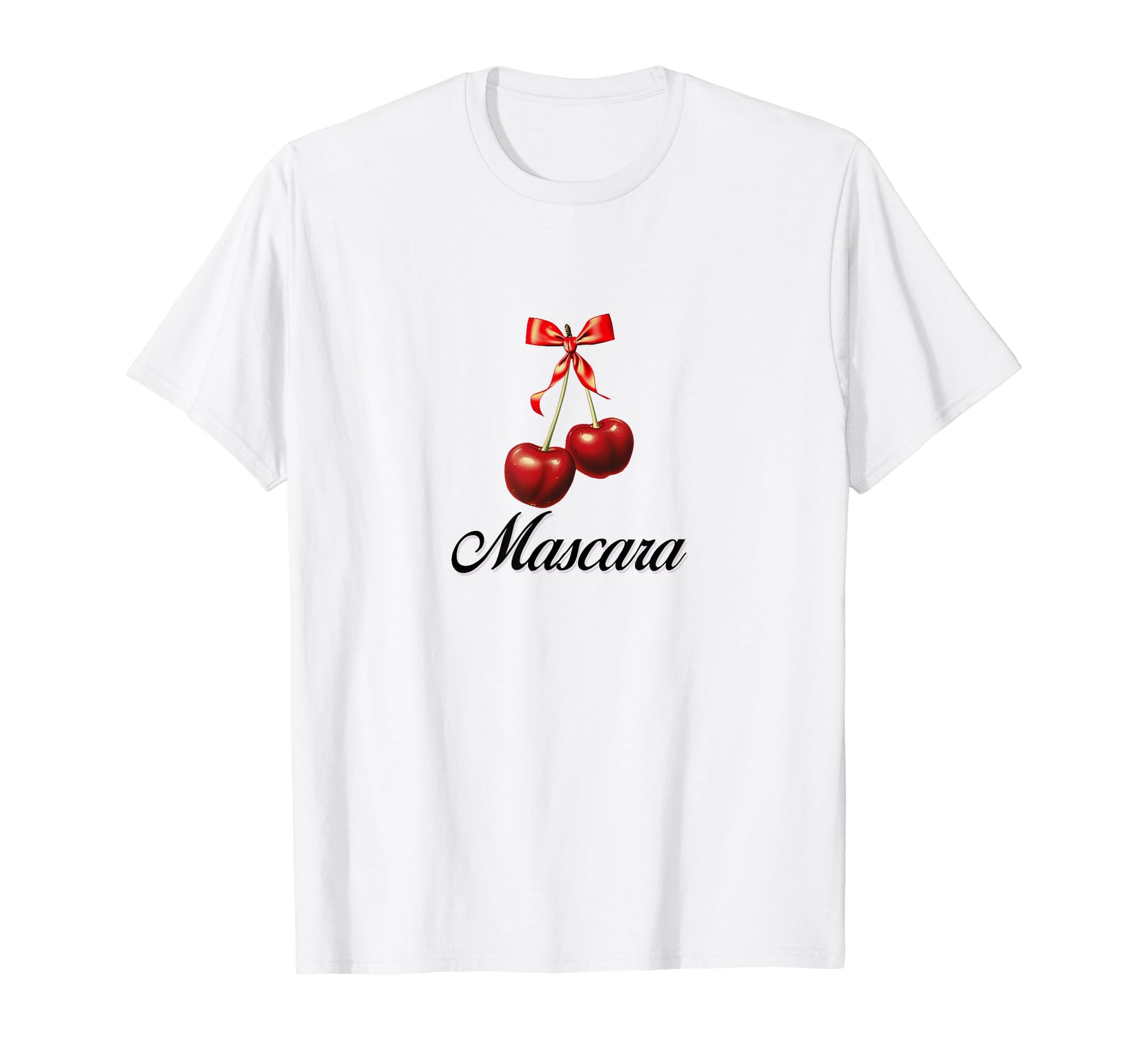 Mascara Cherry Coquette Bow Girlcore T-Shirt - Custom Art Print for Adults - T-Shirt, Sweatshirt, Hoodie