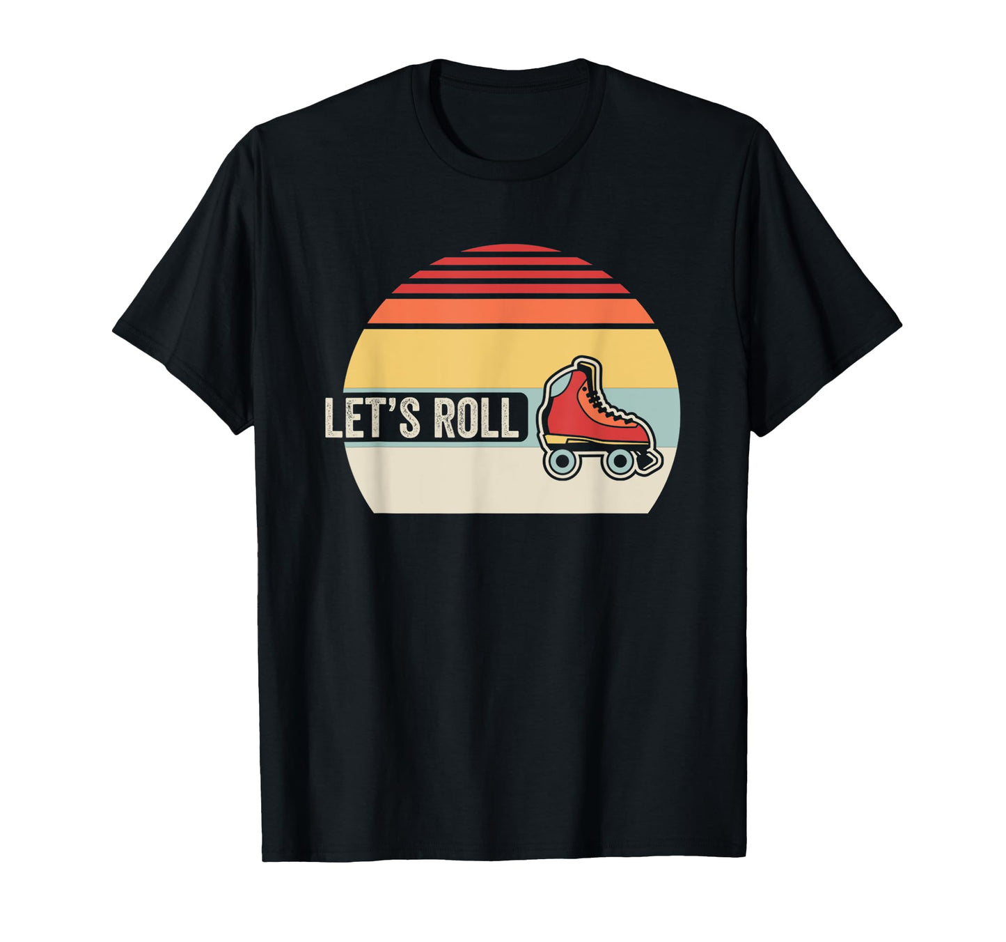 Lets Roll Sunset Roller Skates T-Shirt - Custom Art Print Men Women - T-Shirt, Sweatshirt, Hoodie