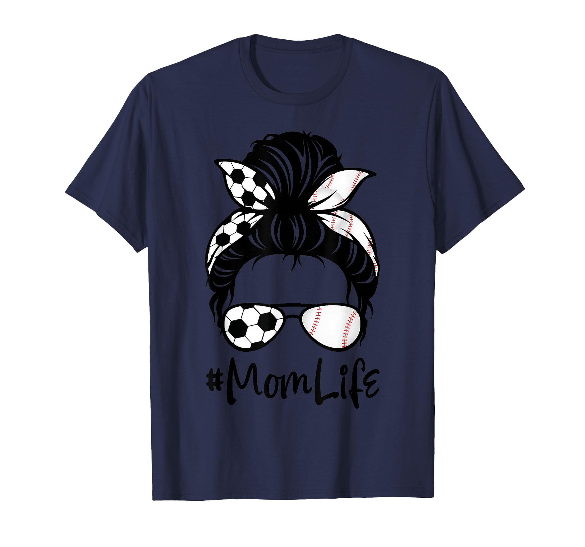 Soccer Baseball Messy Bun Bandana Sweatshirt - Unique Graphic Men Women - T-Shirt, Sweatshirt, Hoodie