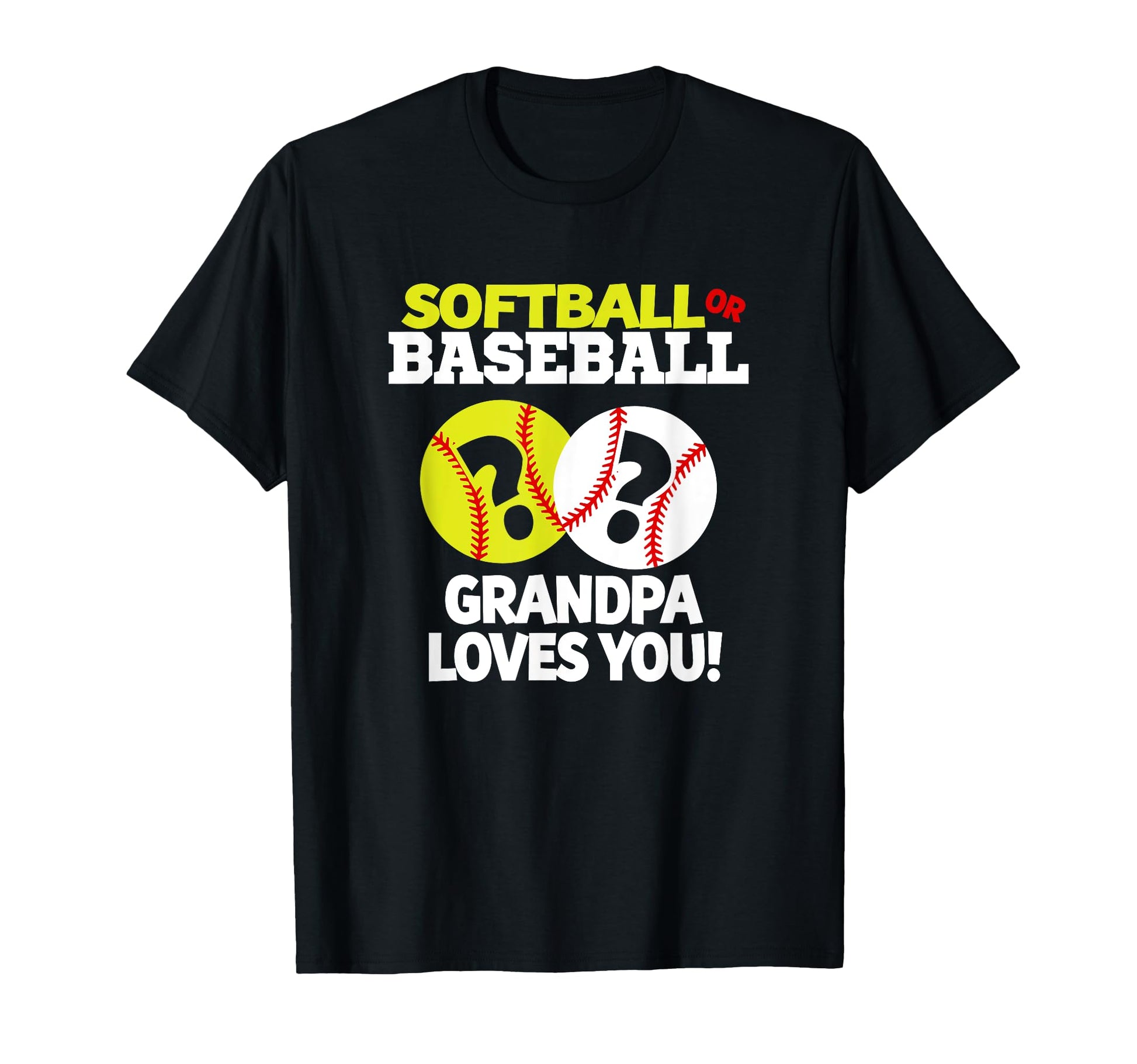 Softball Or Baseball Grandpa Loves T-Shirt - Aesthetic Graphic for Adults - T-Shirt, Sweatshirt, Hoodie