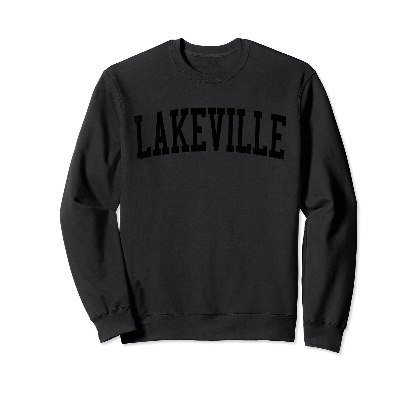 Lakeville Mn Distressed Black Sweatshirt - Custom Art Print for Adults - T-Shirt, Sweatshirt, Hoodie