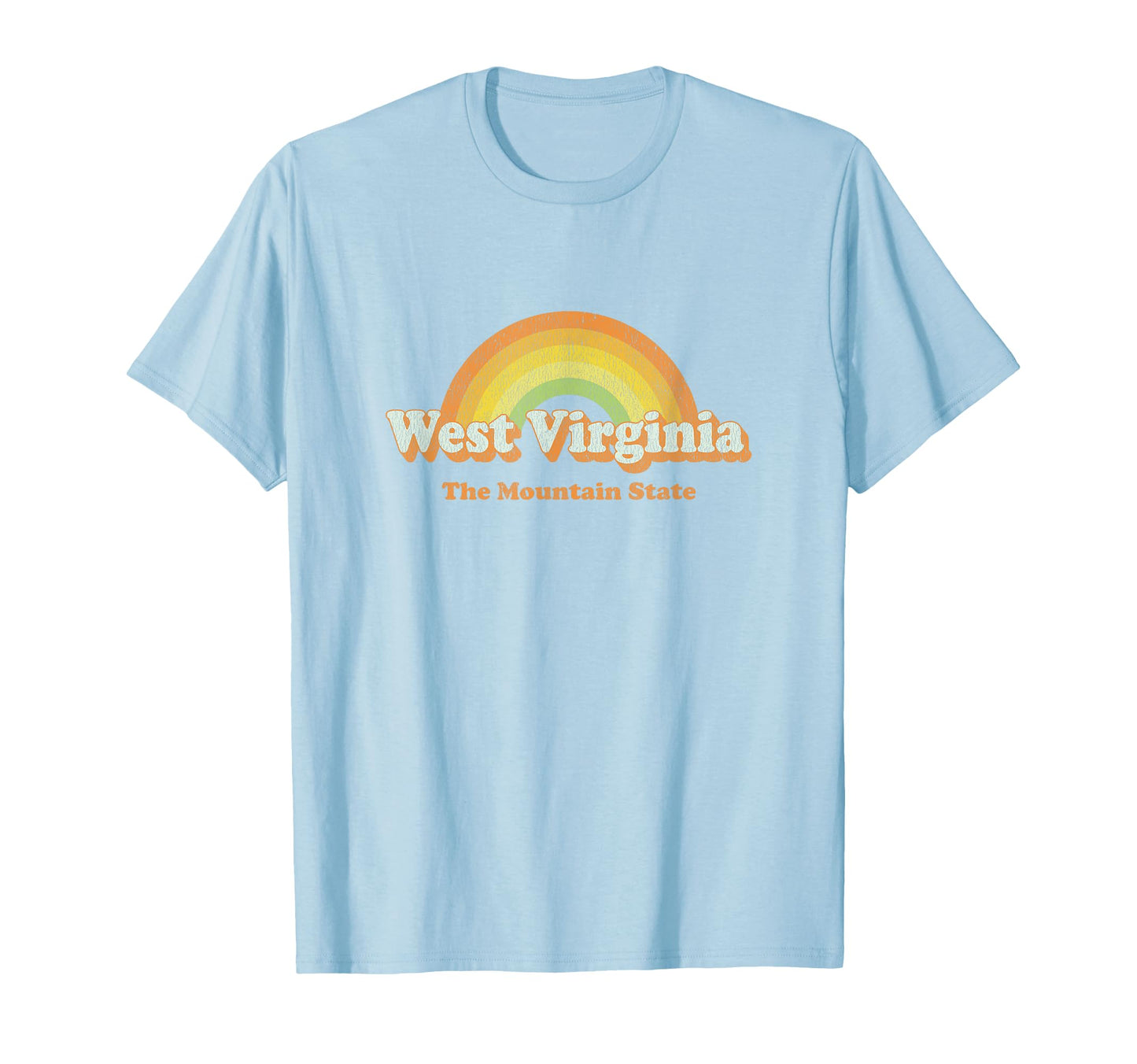 West Virginia 70S Rainbow T-Shirt - Novelty Apparel Unisex - T-Shirt, Sweatshirt, Hoodie