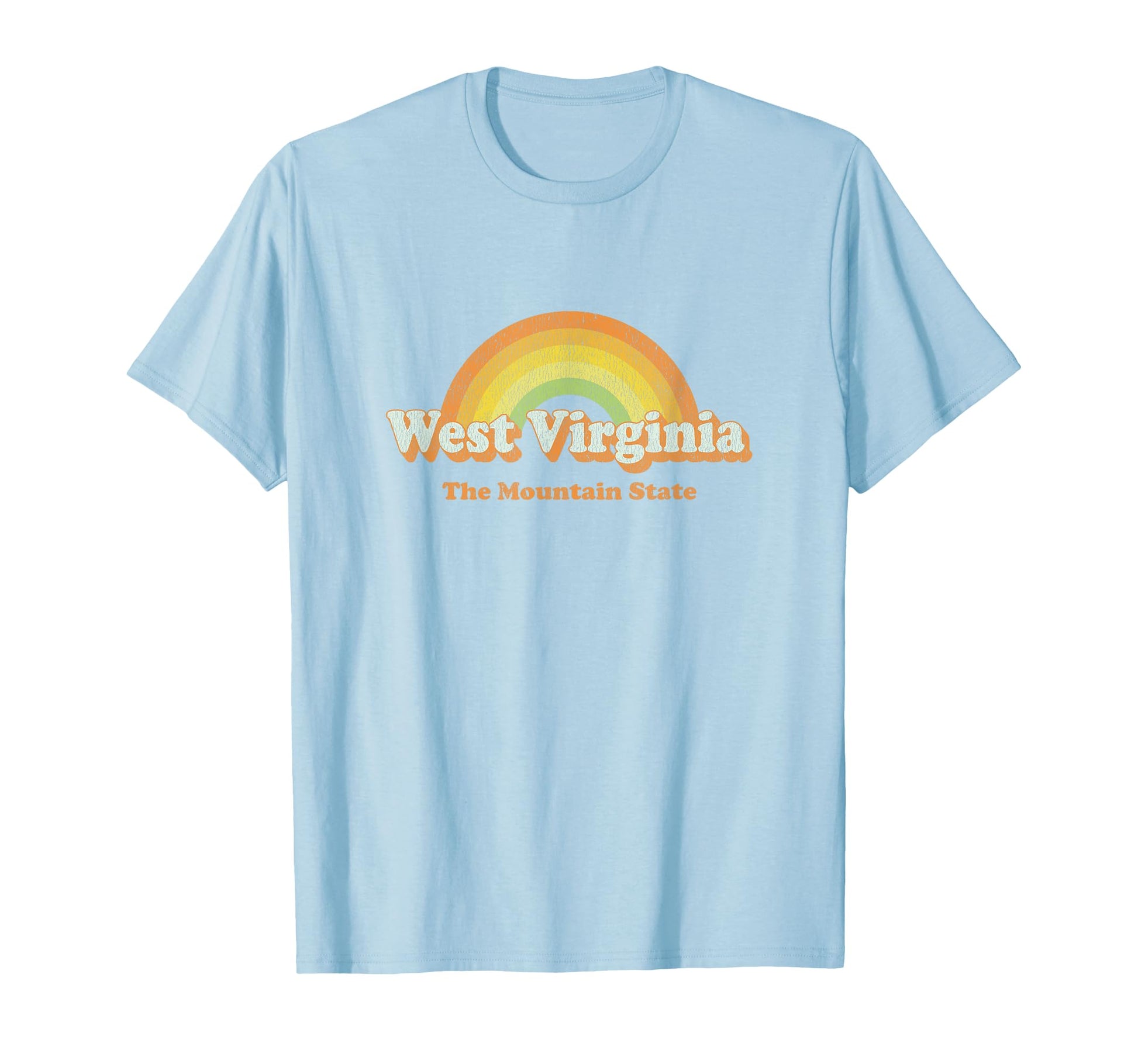 West Virginia 70S Rainbow T-Shirt - Novelty Apparel Unisex - T-Shirt, Sweatshirt, Hoodie