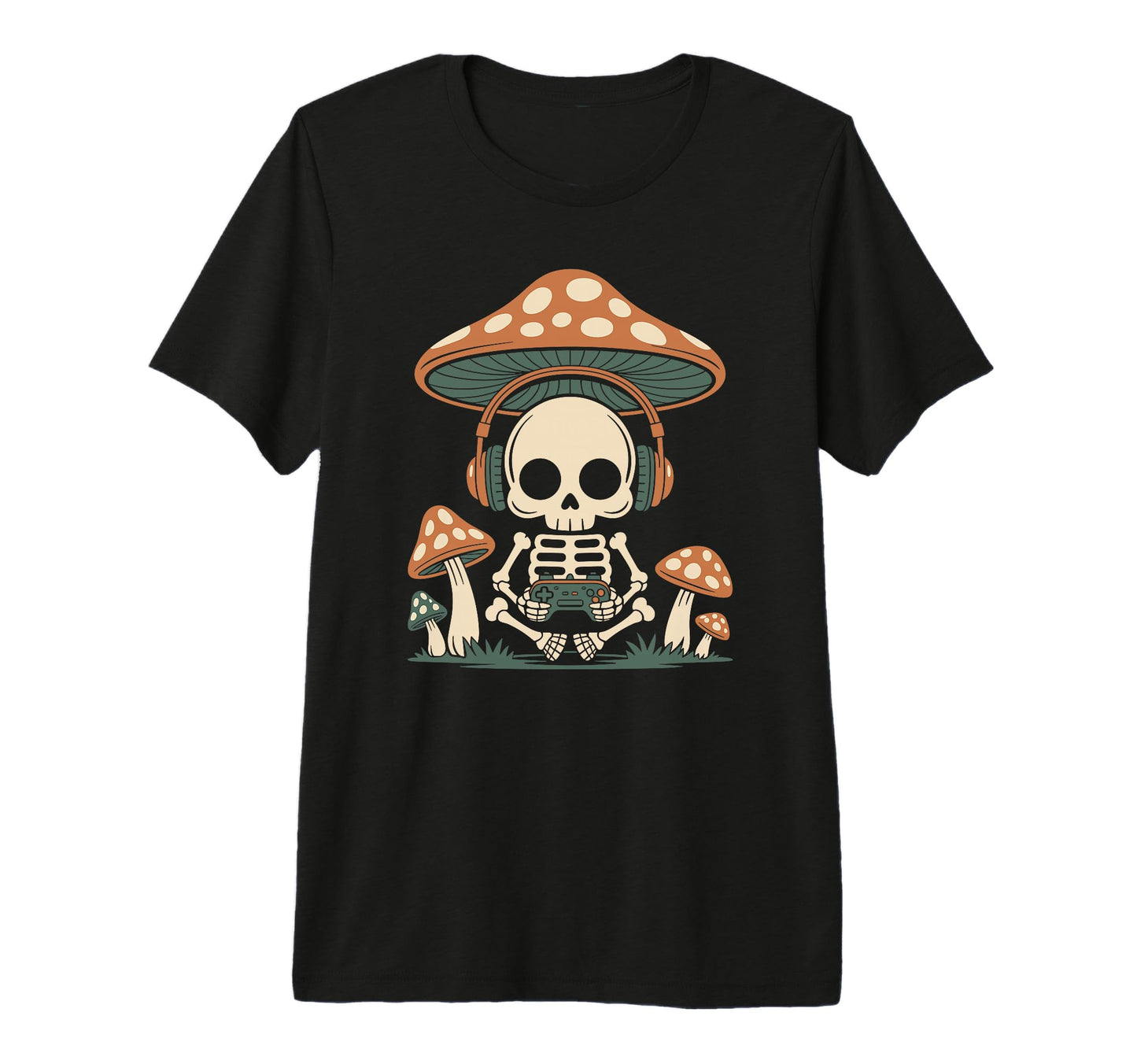 Gamer Skeleton Sitting Under Beautiful T-Shirt - Novelty Apparel Men Women - T-Shirt, Sweatshirt, Hoodie