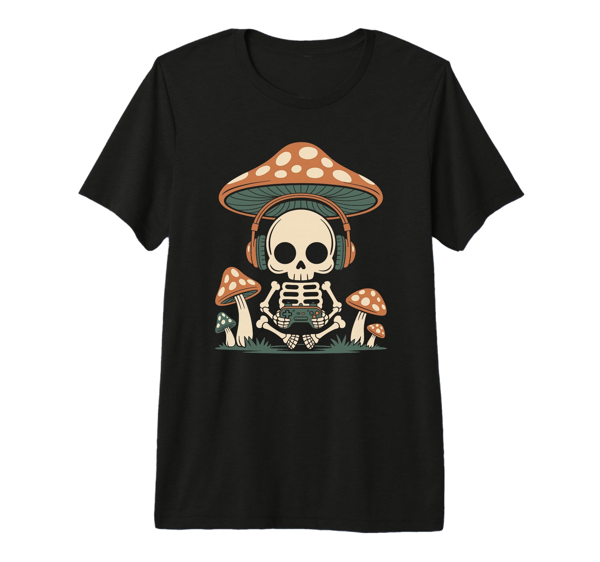 Gamer Skeleton Sitting Under Beautiful T-Shirt - Novelty Apparel Men Women - T-Shirt, Sweatshirt, Hoodie