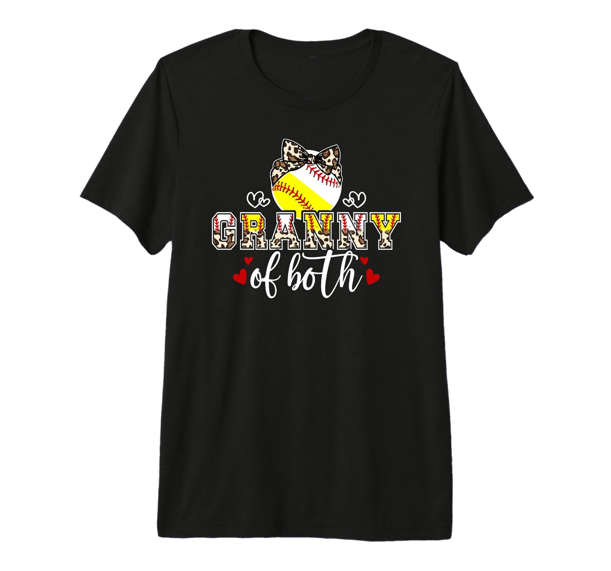 Granny Both Leopard Softball Baseball T-Shirt - Custom Art Print Unisex - T-Shirt, Sweatshirt, Hoodie