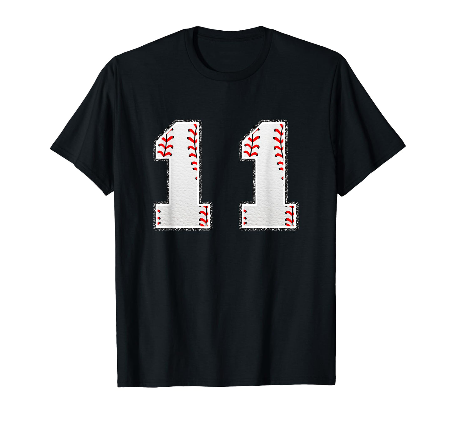 Number 11 Baseball Distressed Number T-Shirt - Novelty Apparel for Adults - T-Shirt, Sweatshirt, Hoodie