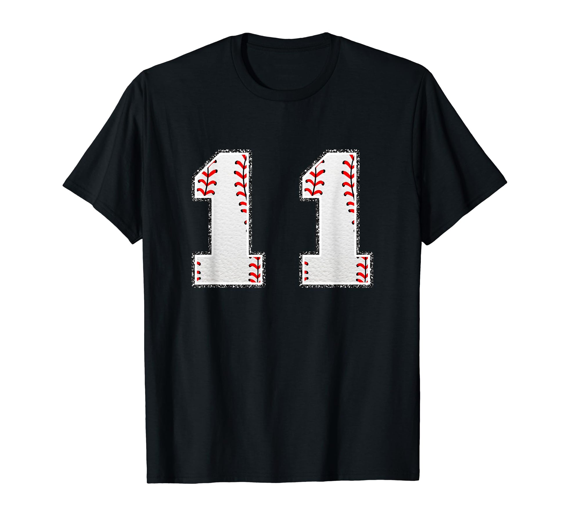 Number 11 Baseball Distressed Number T-Shirt - Novelty Apparel for Adults - T-Shirt, Sweatshirt, Hoodie